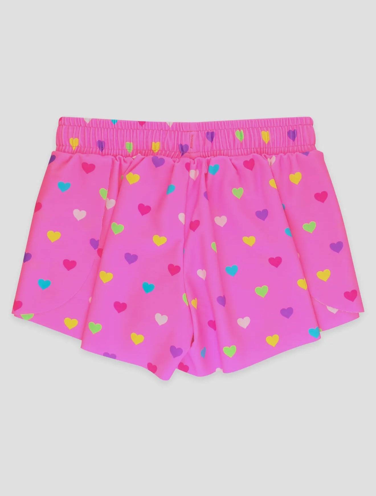 Neon Pink Colorful Hearts Active Butterfly Shorts