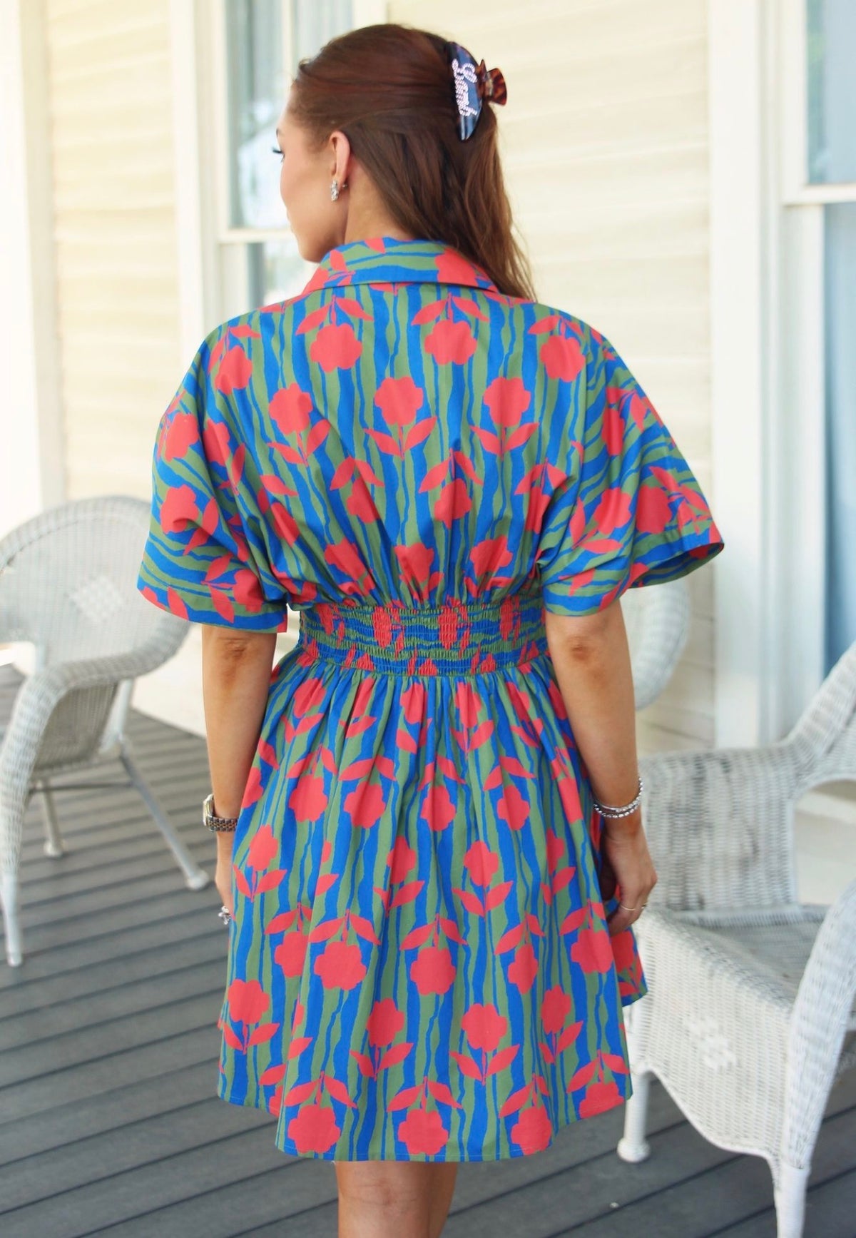 Karlie Stripe MOD Floral Shirt Dress