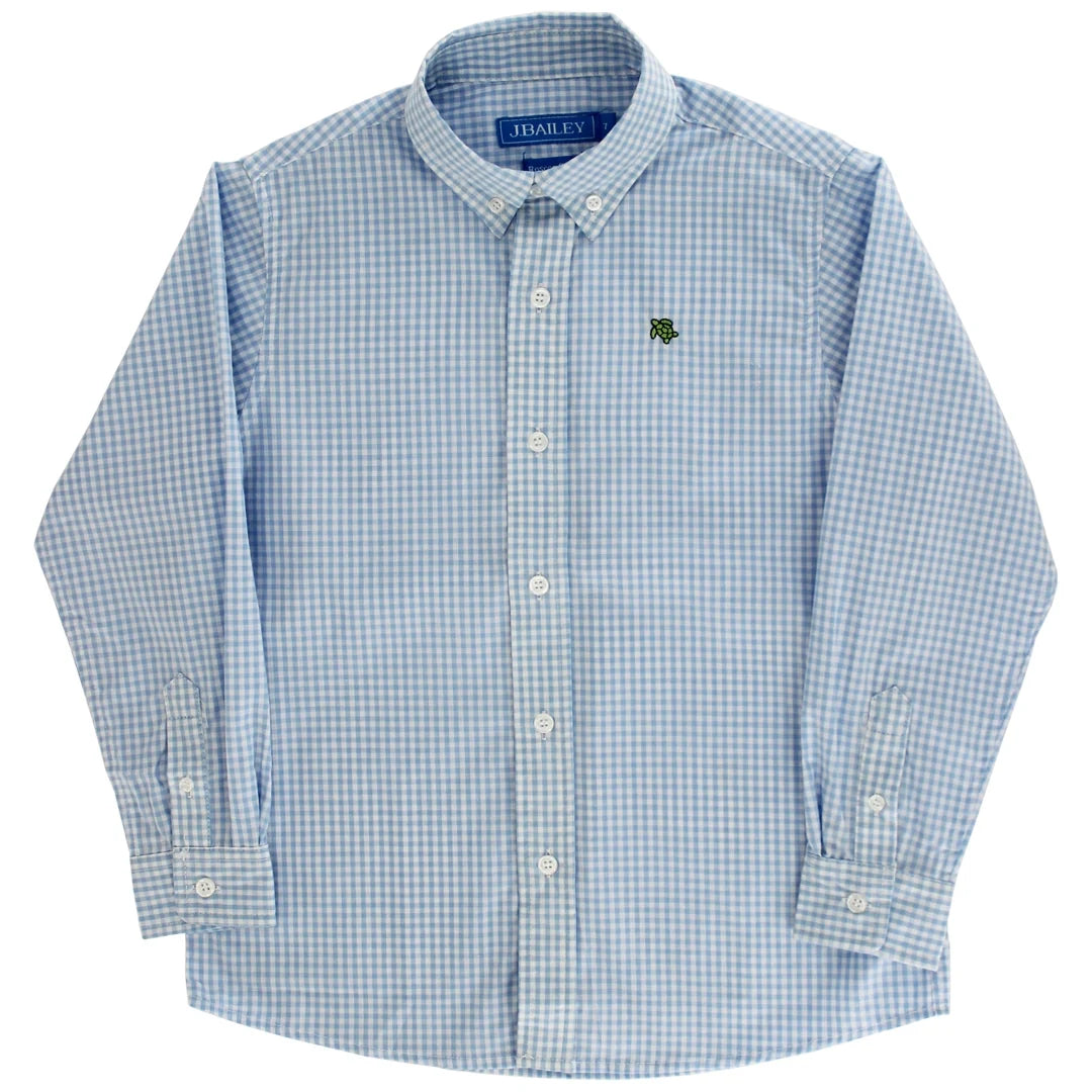 Bailey Boys Roscoe Button Down Shirt-Lt. Blue Check