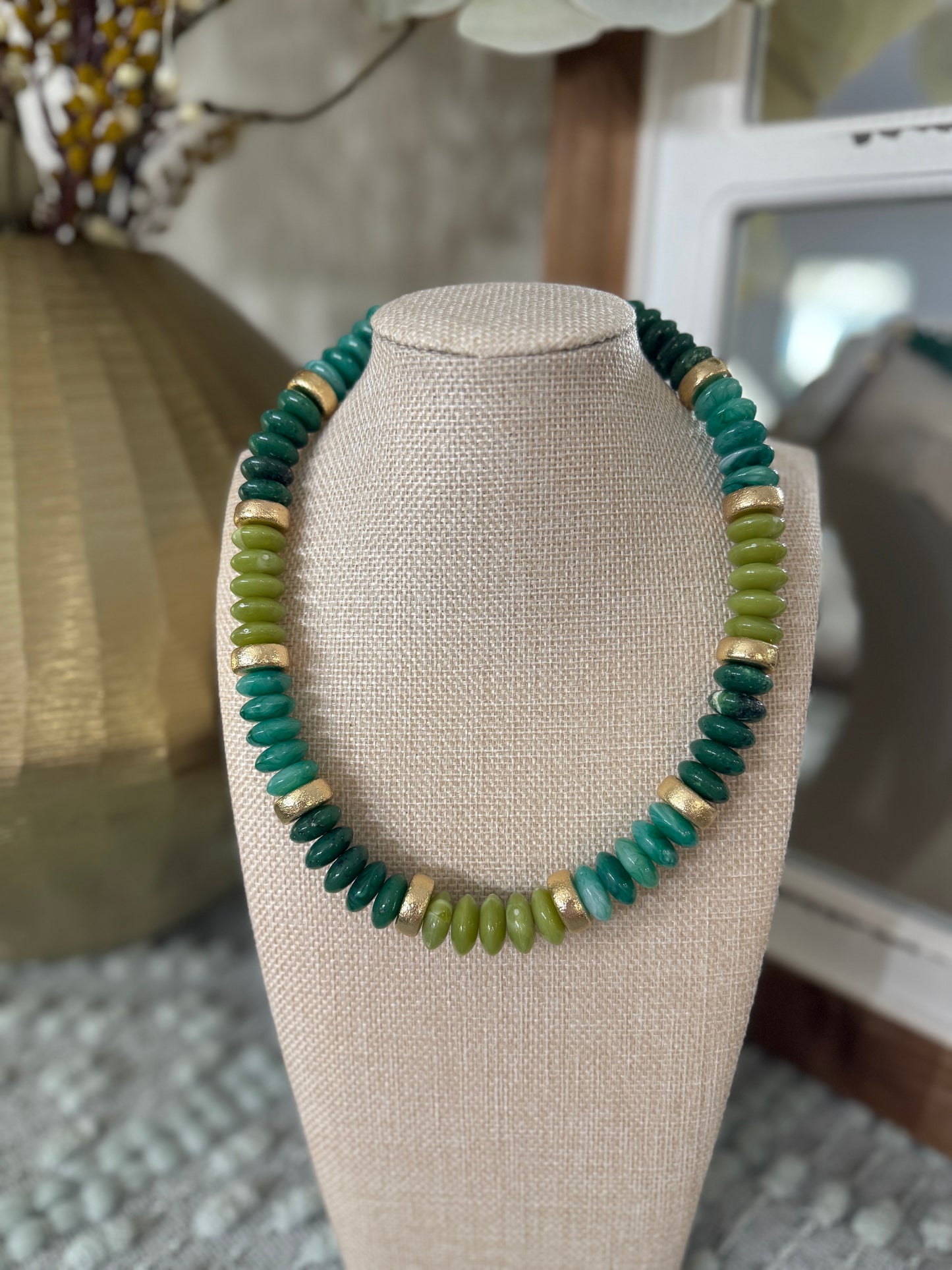 Green Disc Necklace