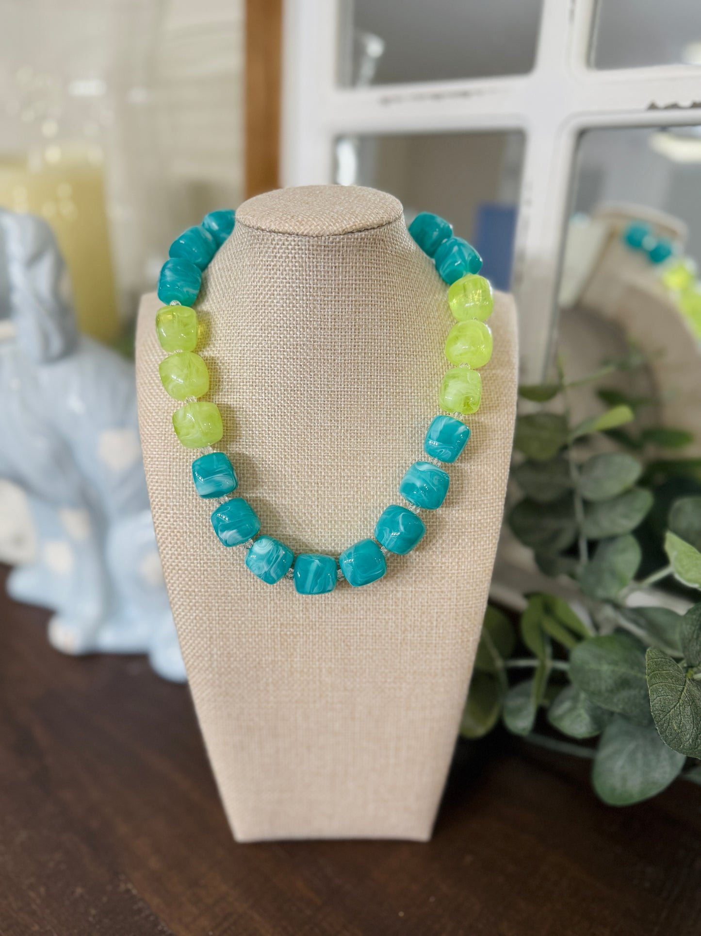 Cierra Multi Necklace-Blue/Green