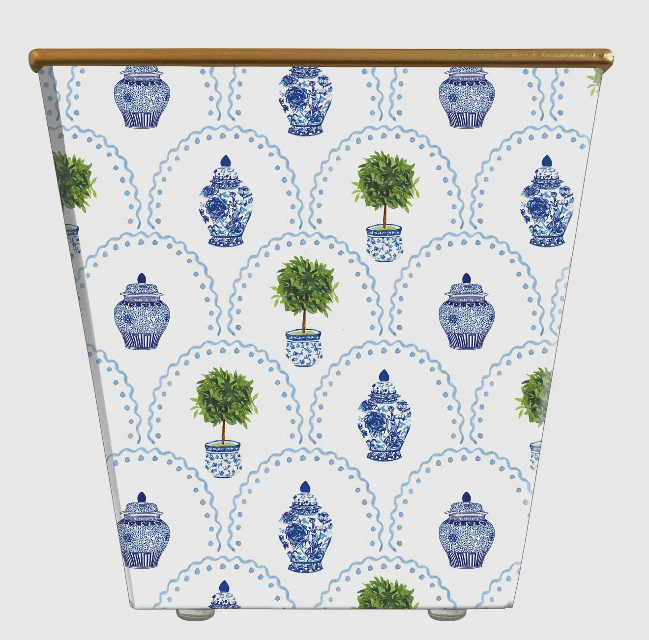 Topiary Scallop Cachepot Candle-Blue Spa