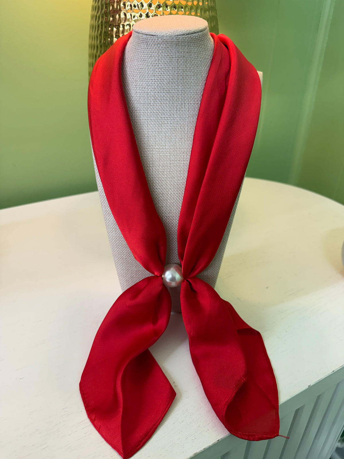 The Trin Scarf Necklace-Red