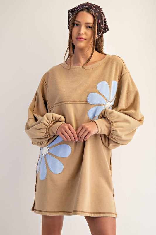 Flower Patch T shirt Dress