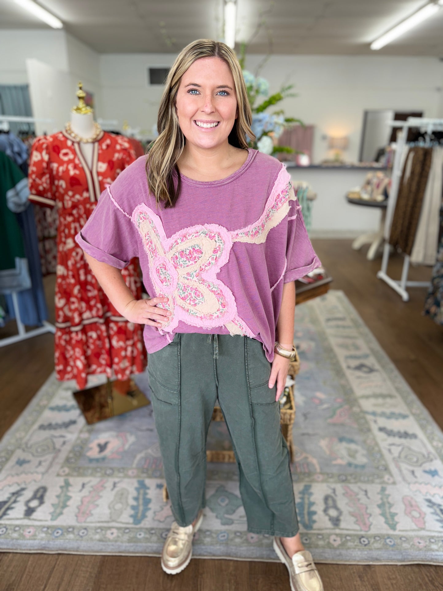 Flower Patch Top - Plum