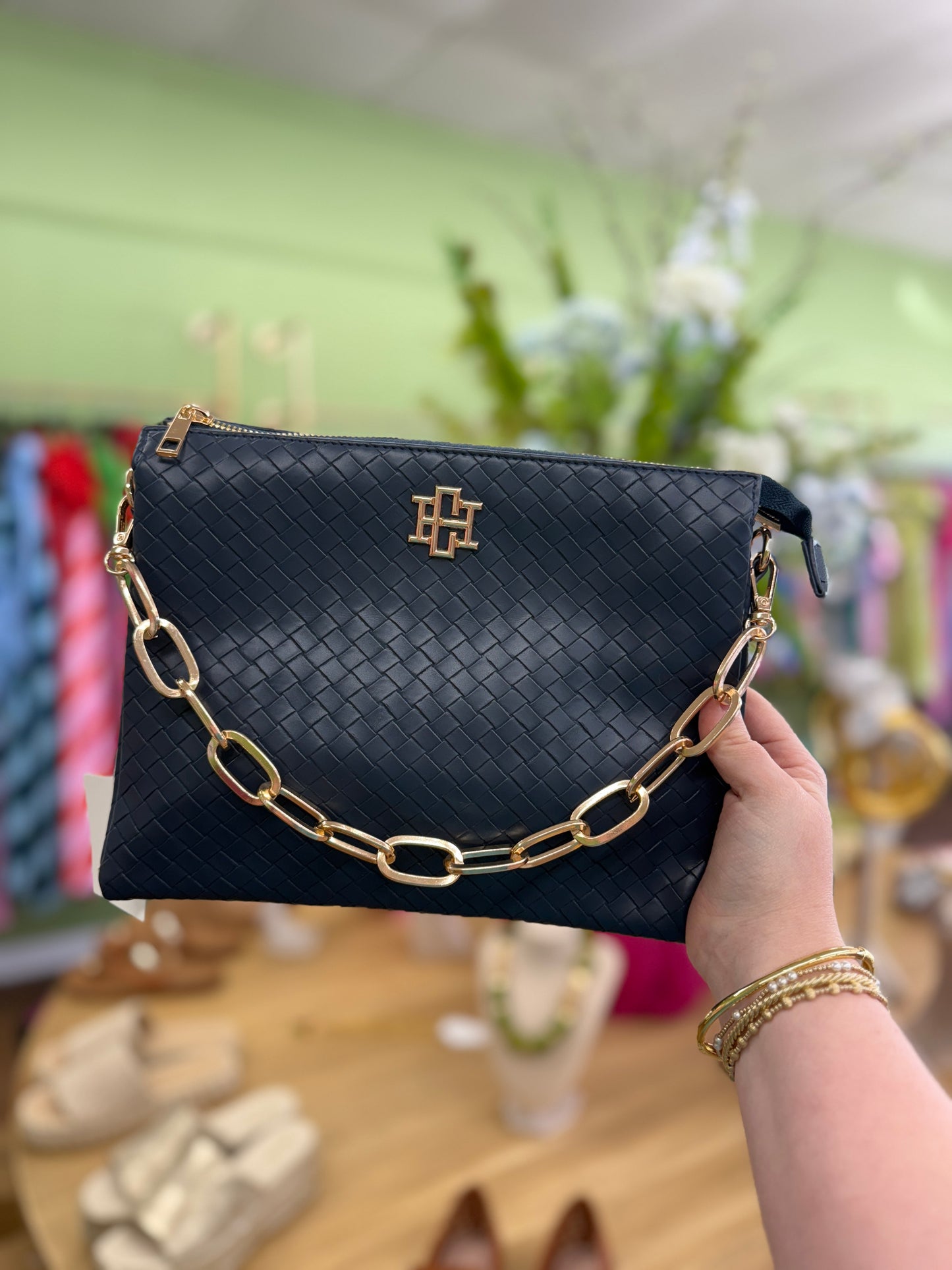 Ariana Crossbody Woven Navy