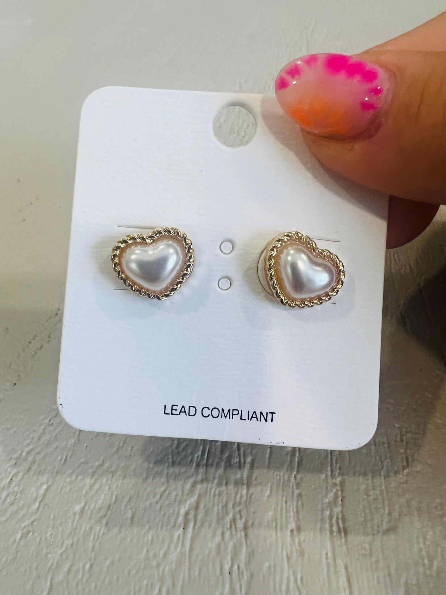 Pearl Heart Studs