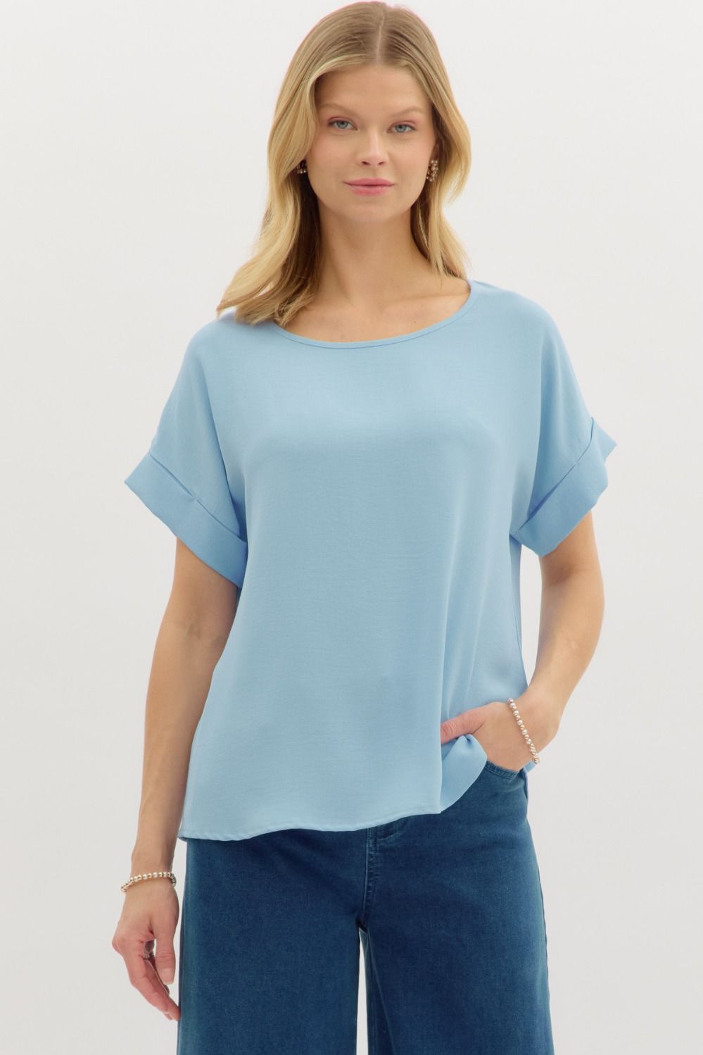 The Classic Top Round Neck-Blue