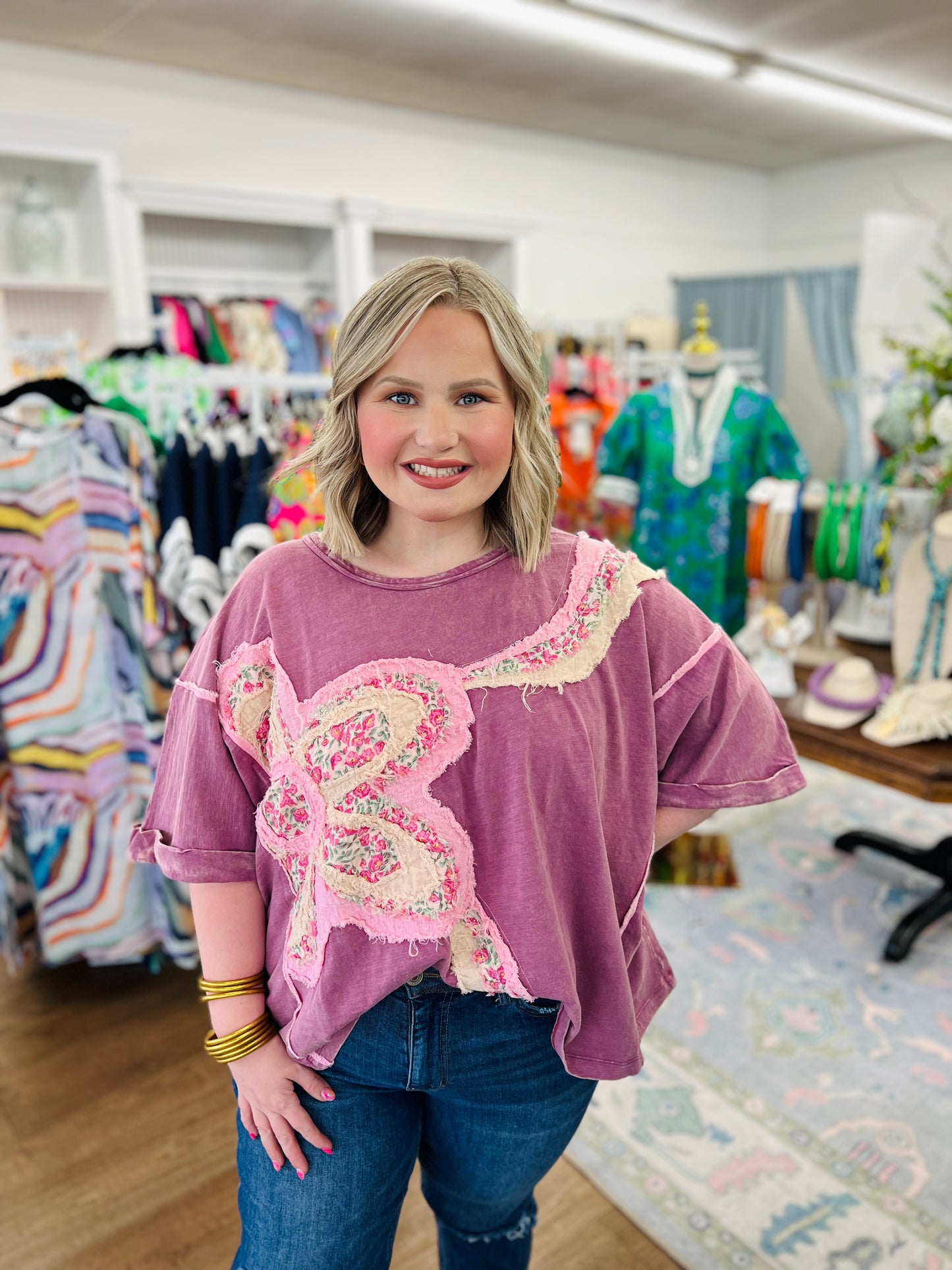 Flower Patch Top - Plum