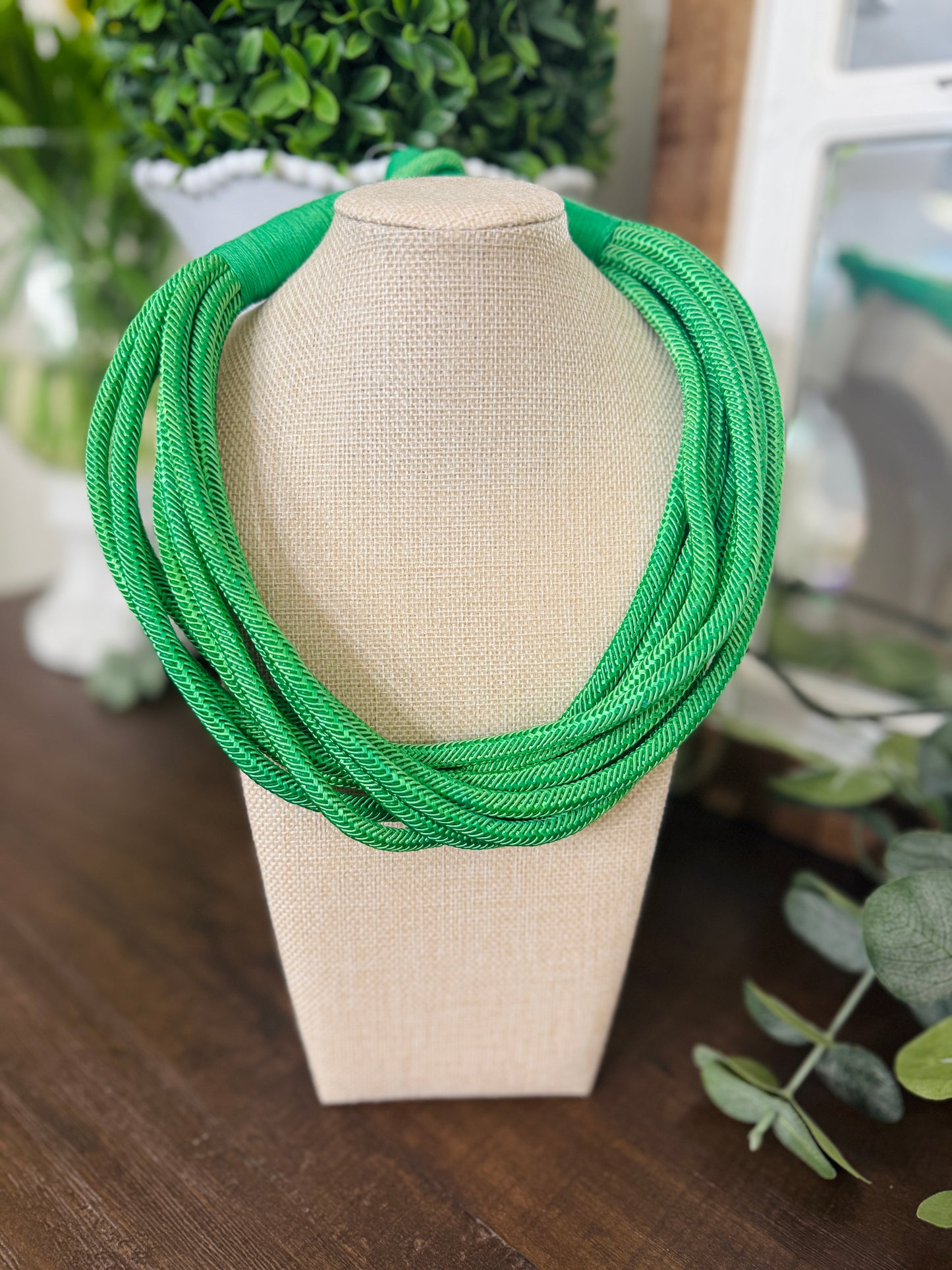 Kelly Green Rope Necklace