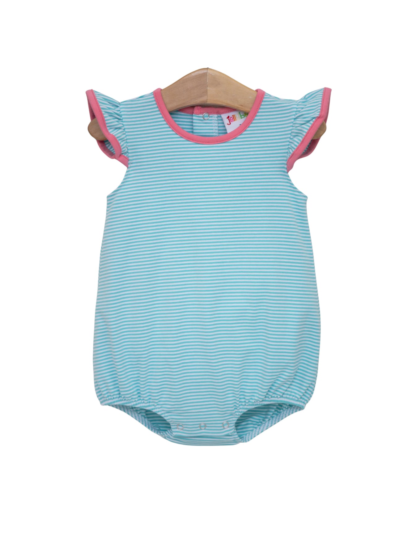 Mia Bubble- Dark Mint Stripe w/ Pink