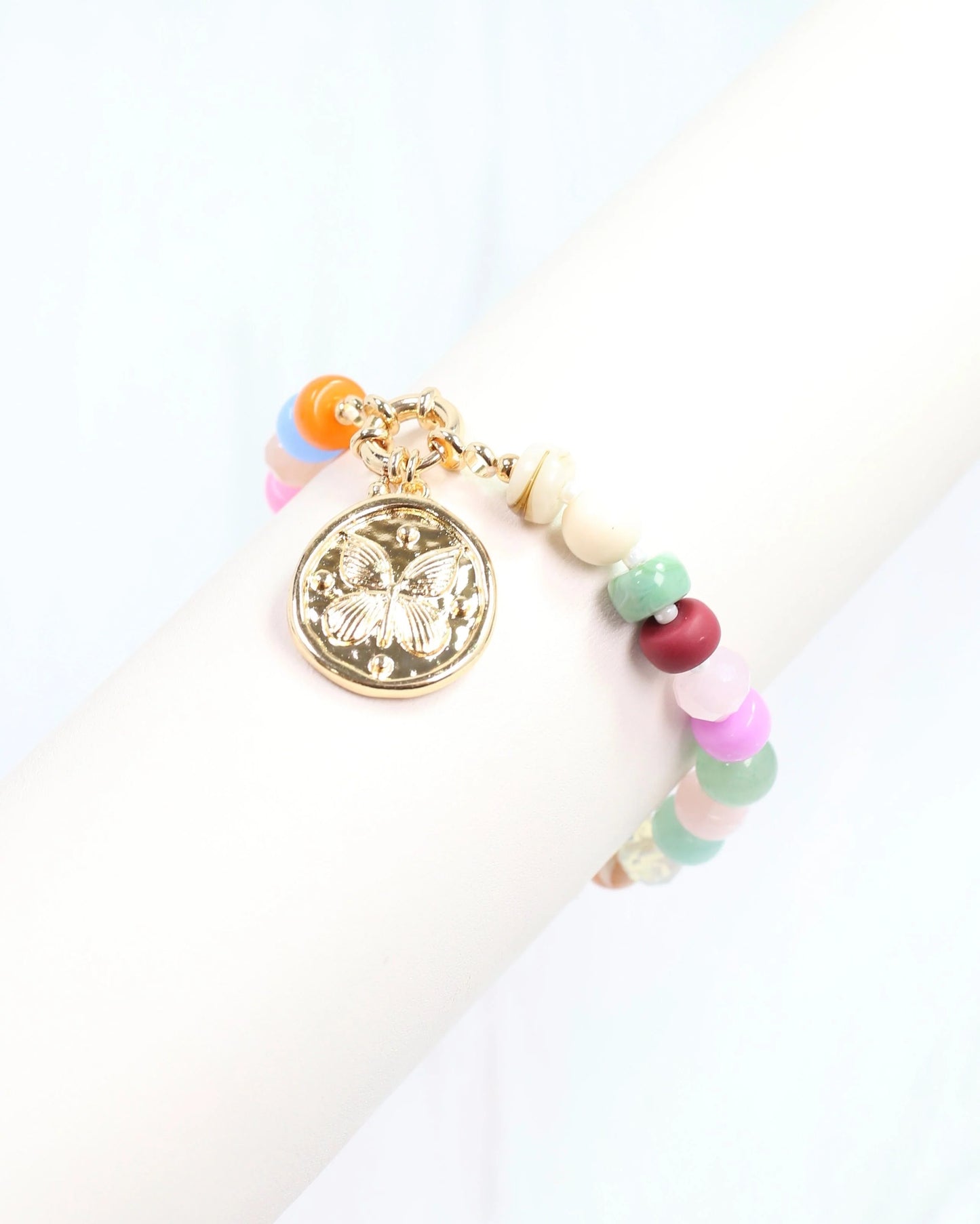 Alara Beaded Charm Bracelet Gold