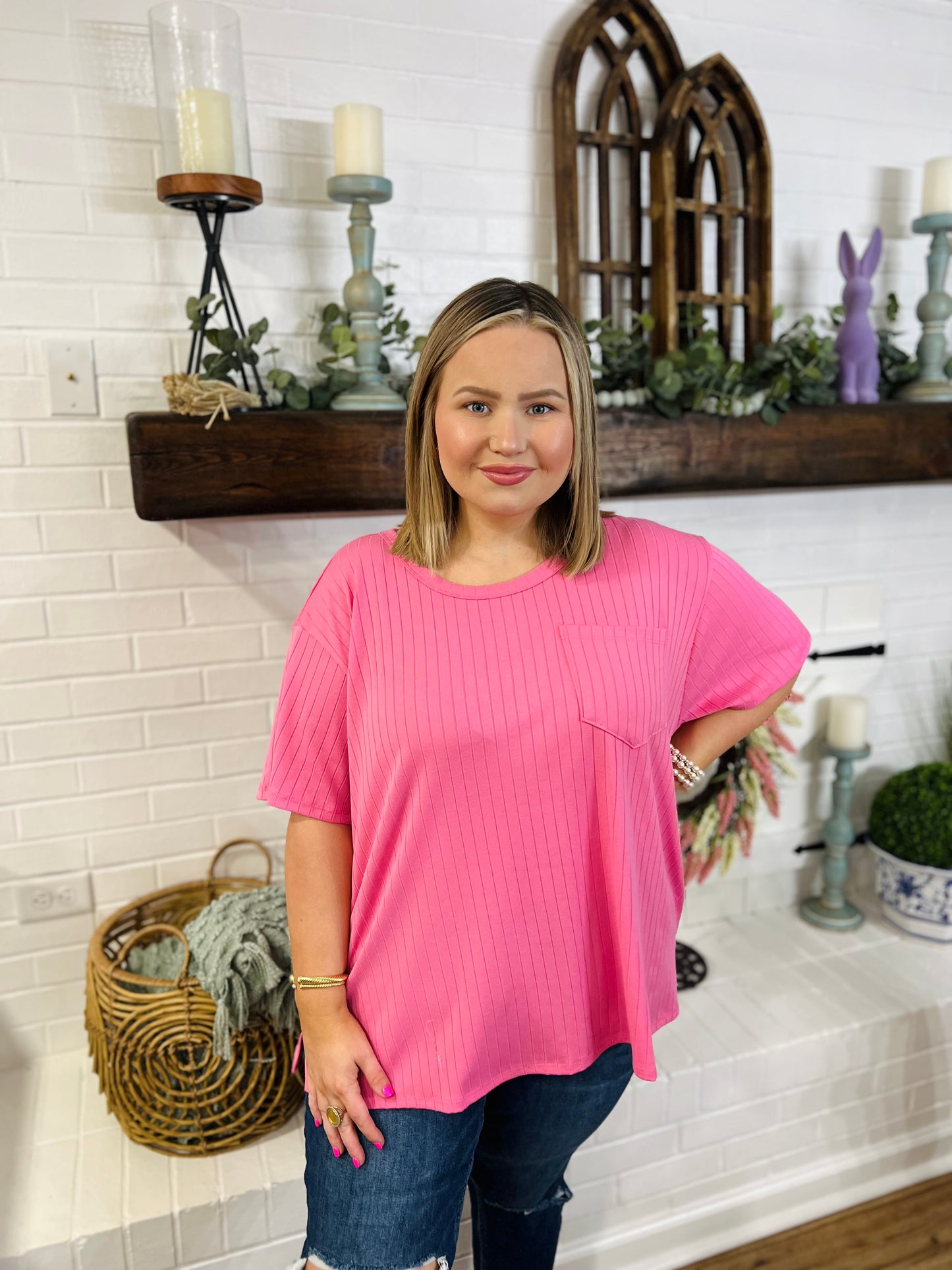 The Pink Explosion Top-Curvy
