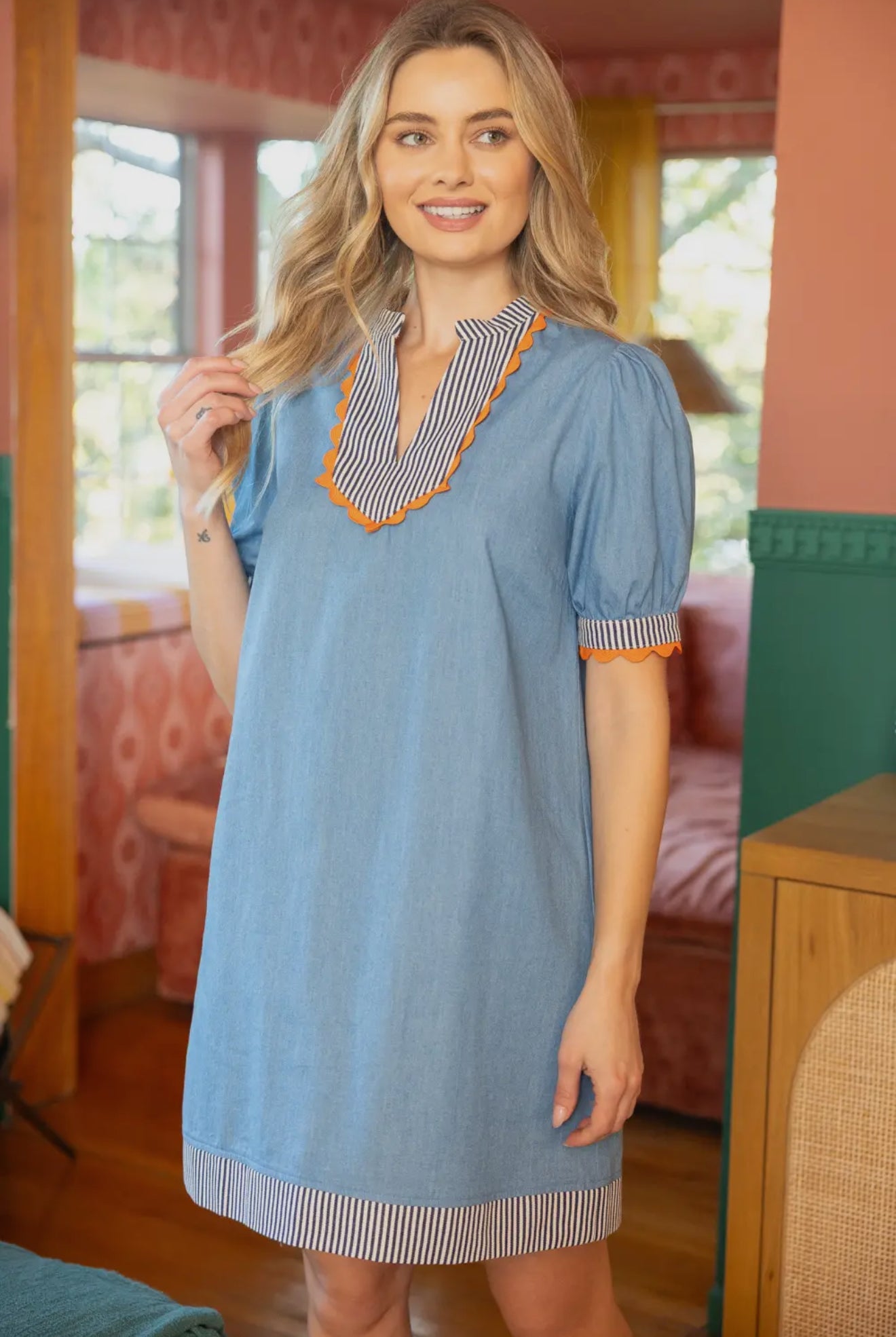 Dazzle In Denim Dress