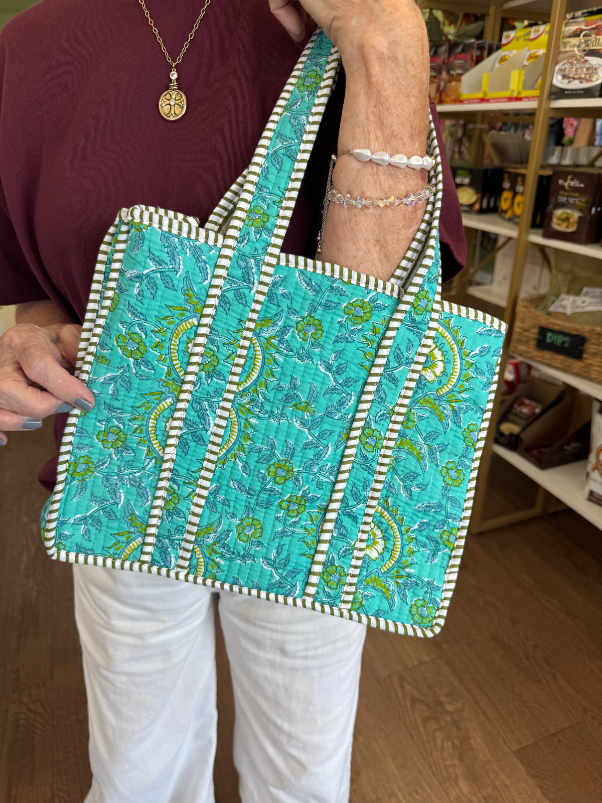 Small Quilted Tote Bags—Titi Florals