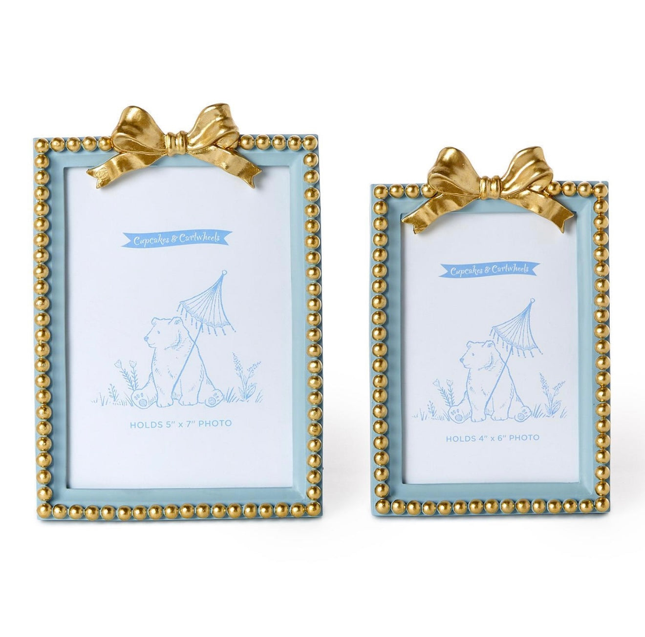 Small Blue Gold Bow Frame(4”x6”)