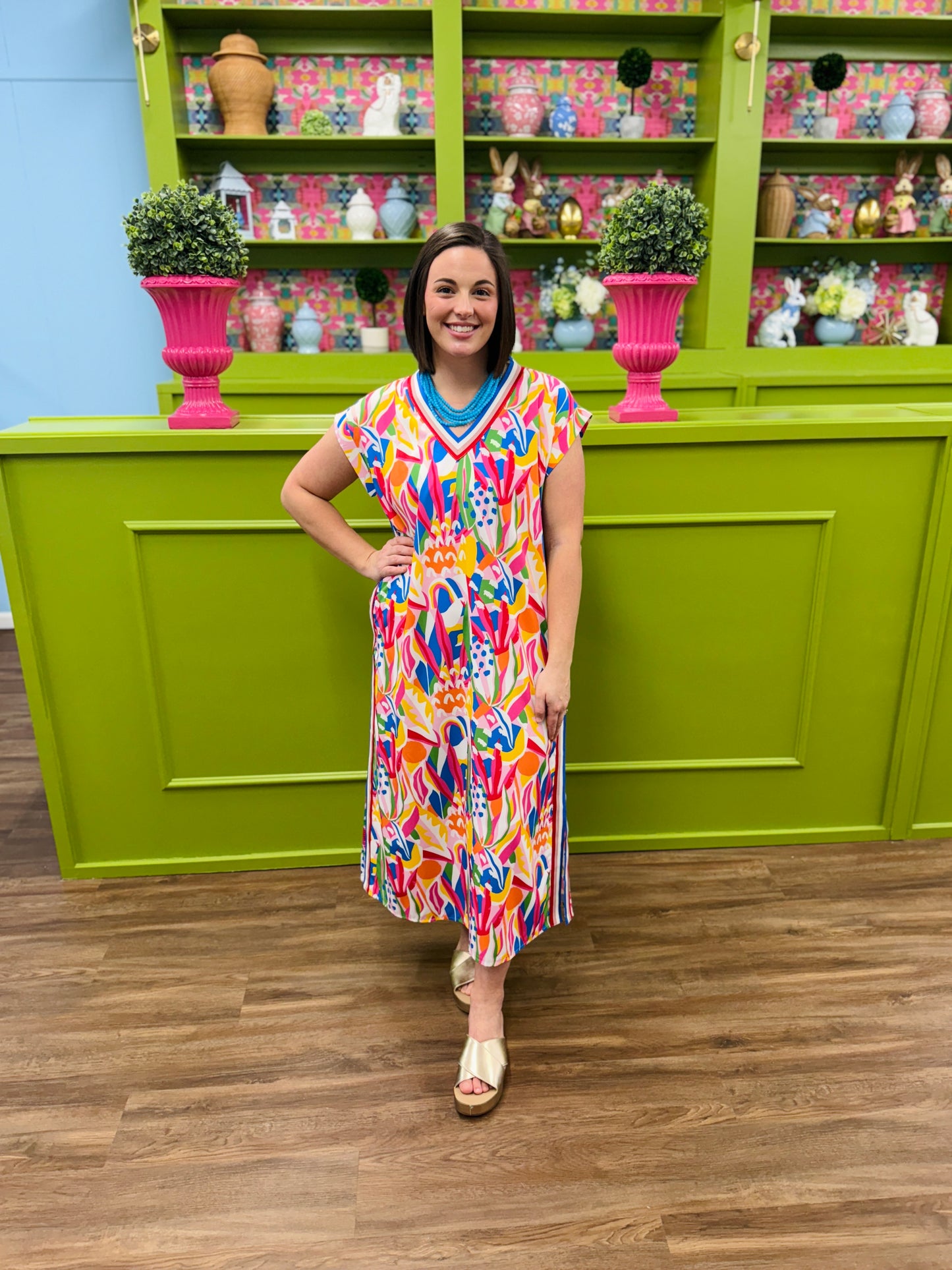 Geo Print Midi Dress