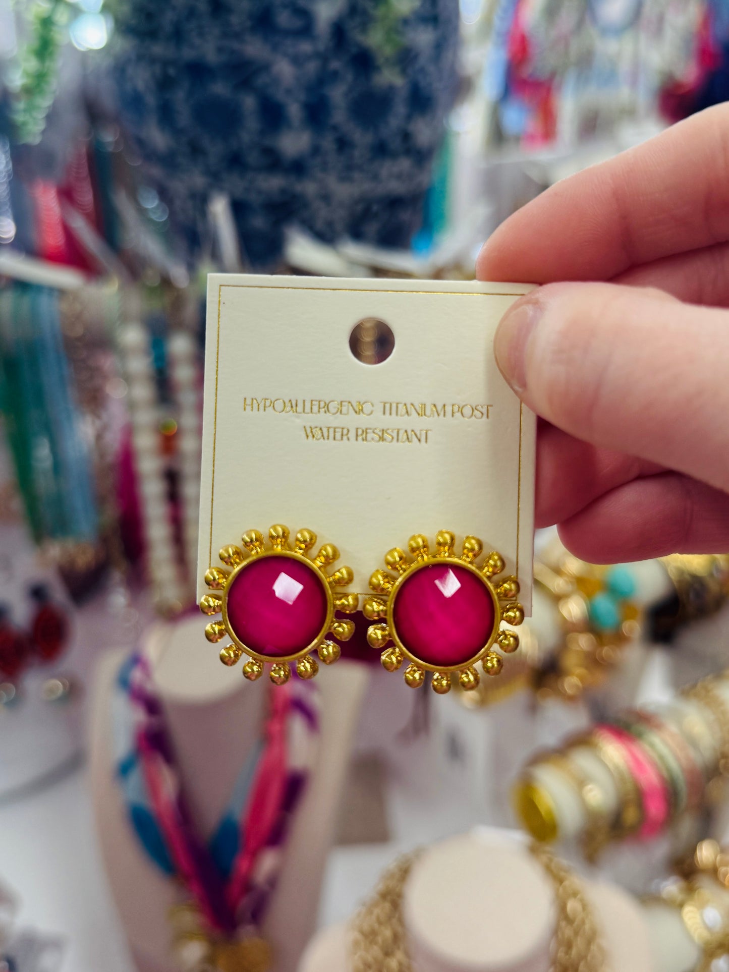 The Tiff Stud-Hot Pink