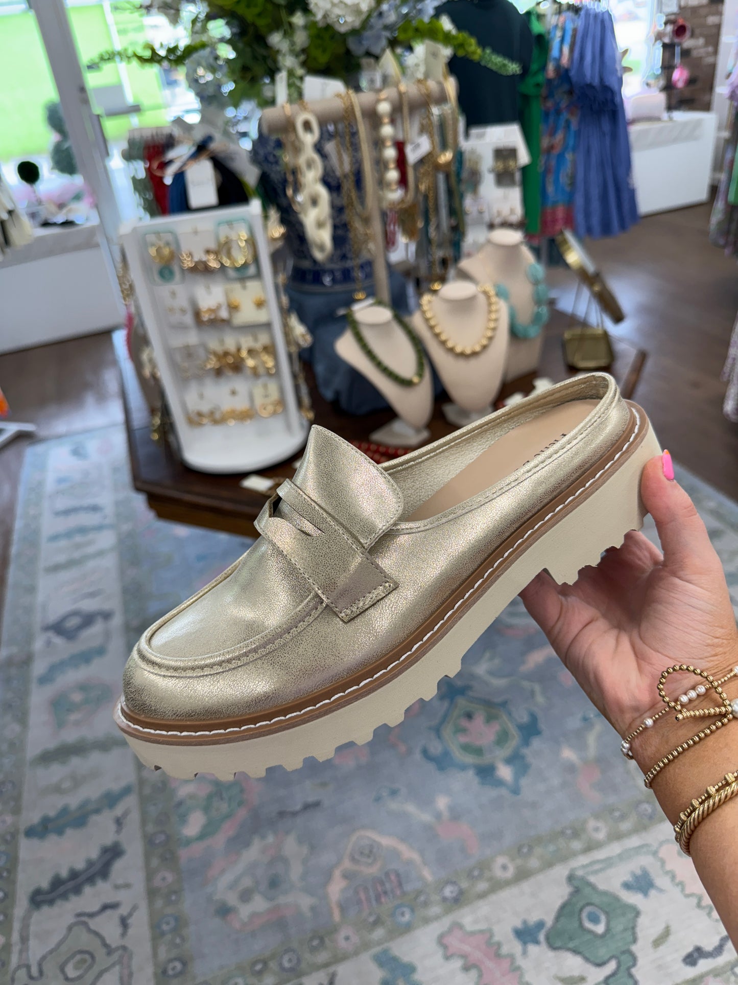 Golden Platform Mules