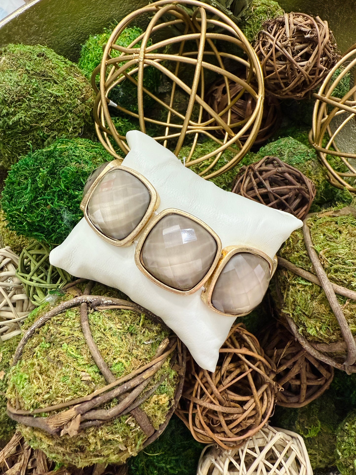 Be Jeweled Bracelet-Grey