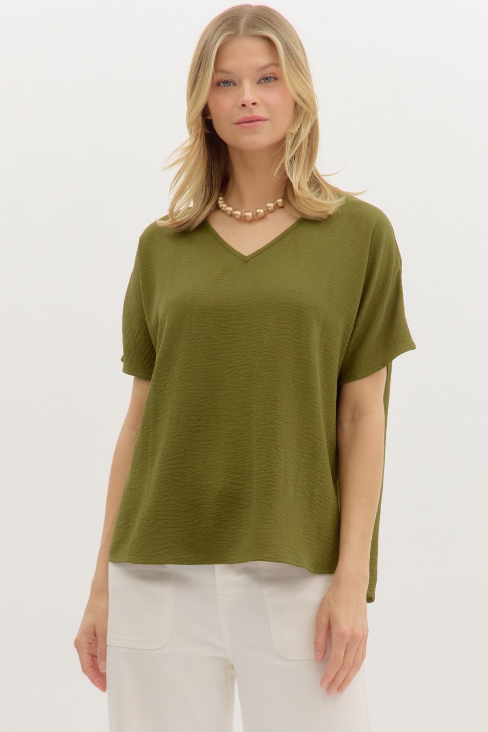 The V-neck Top-Olive