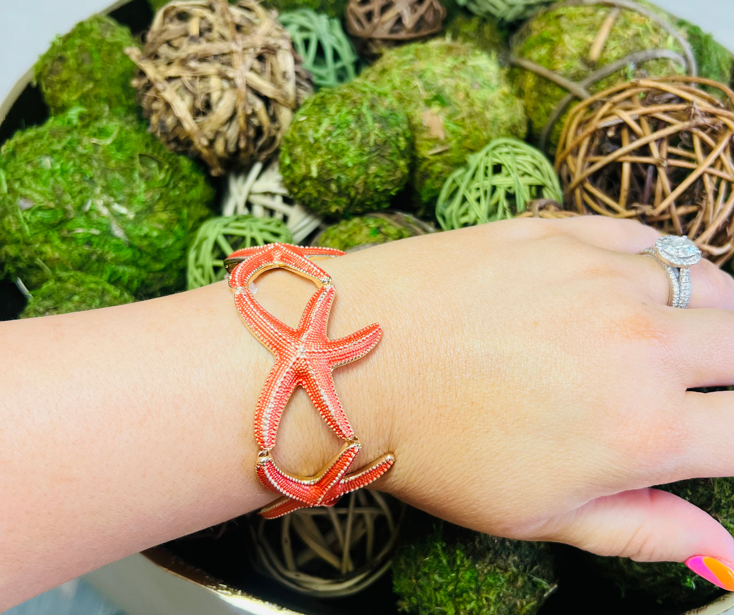 Orange Starfish Bracelet