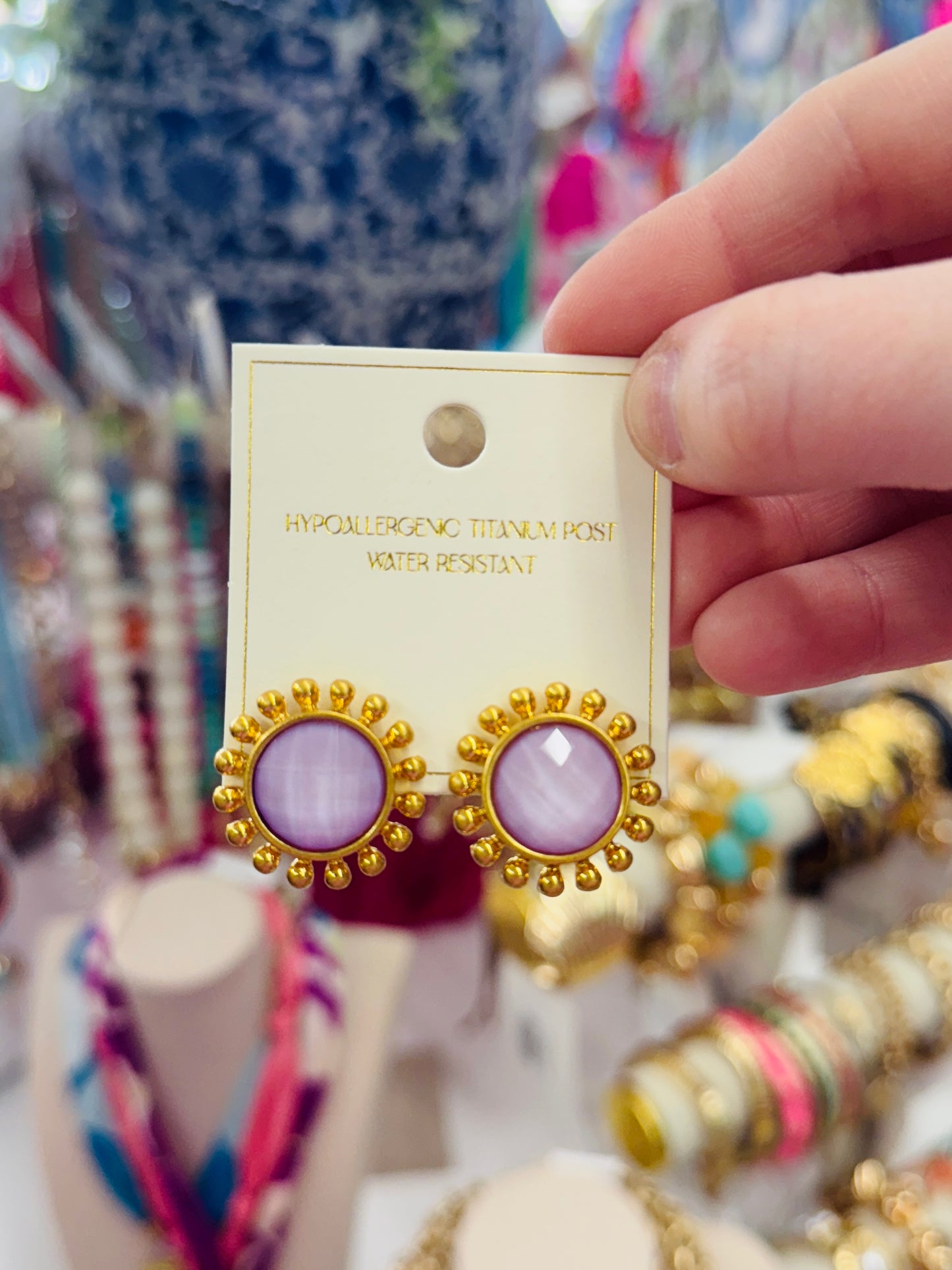 The Tiff Stud-Lavender