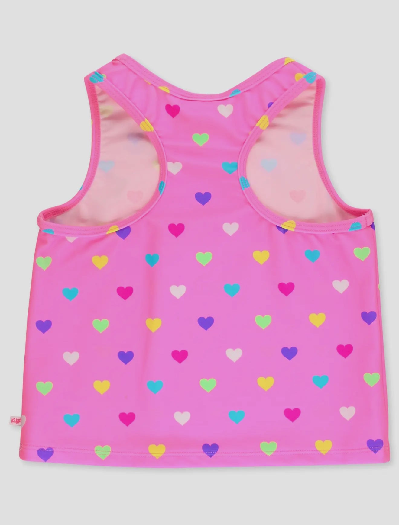 Neon Pink Colorful Hearts Active Tank Top