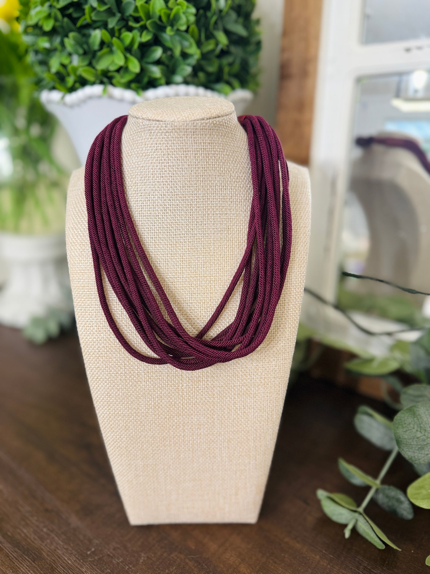 Mini Maroon Rope Necklace