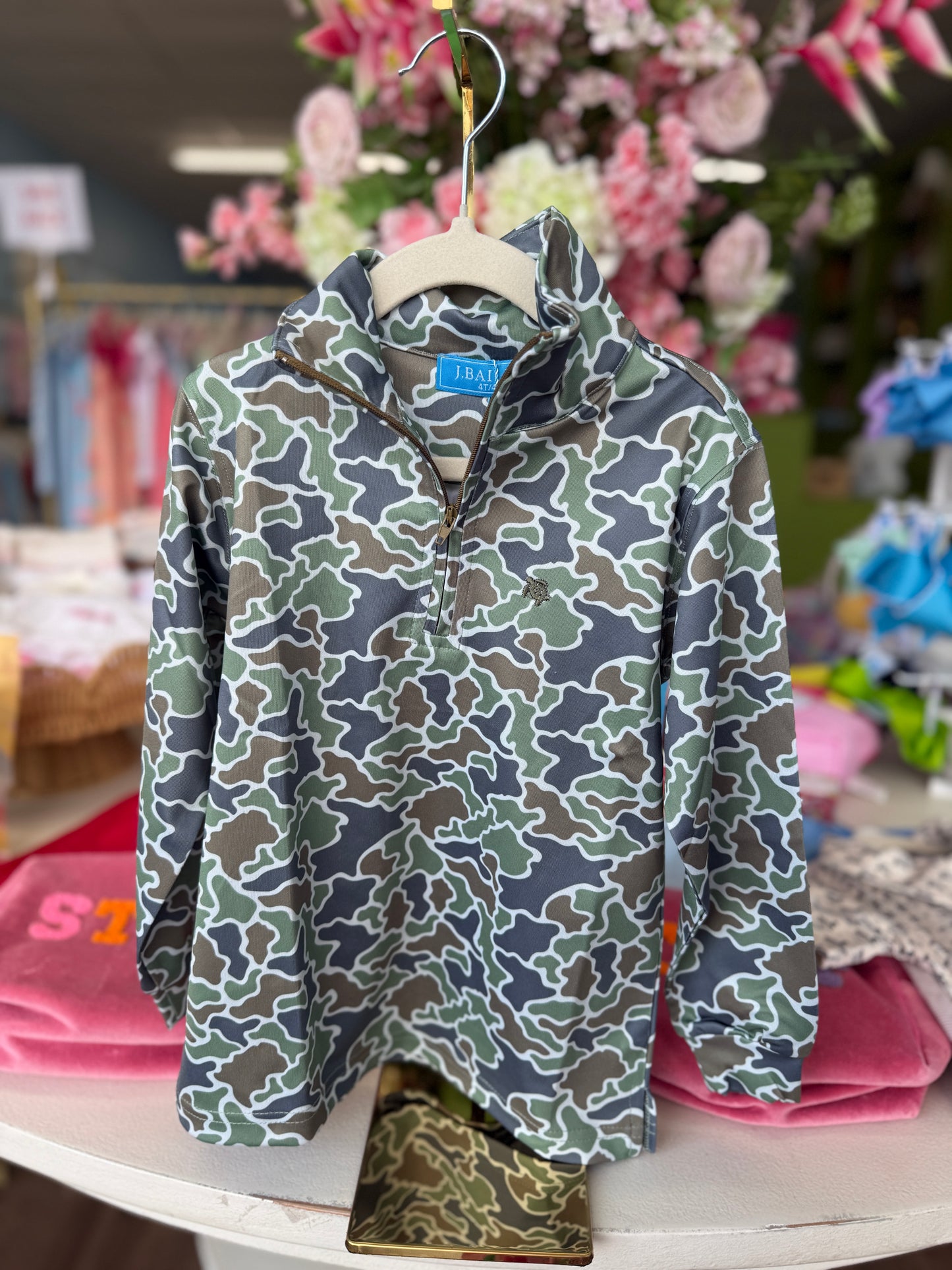 Performance Half Zip-Green Camo