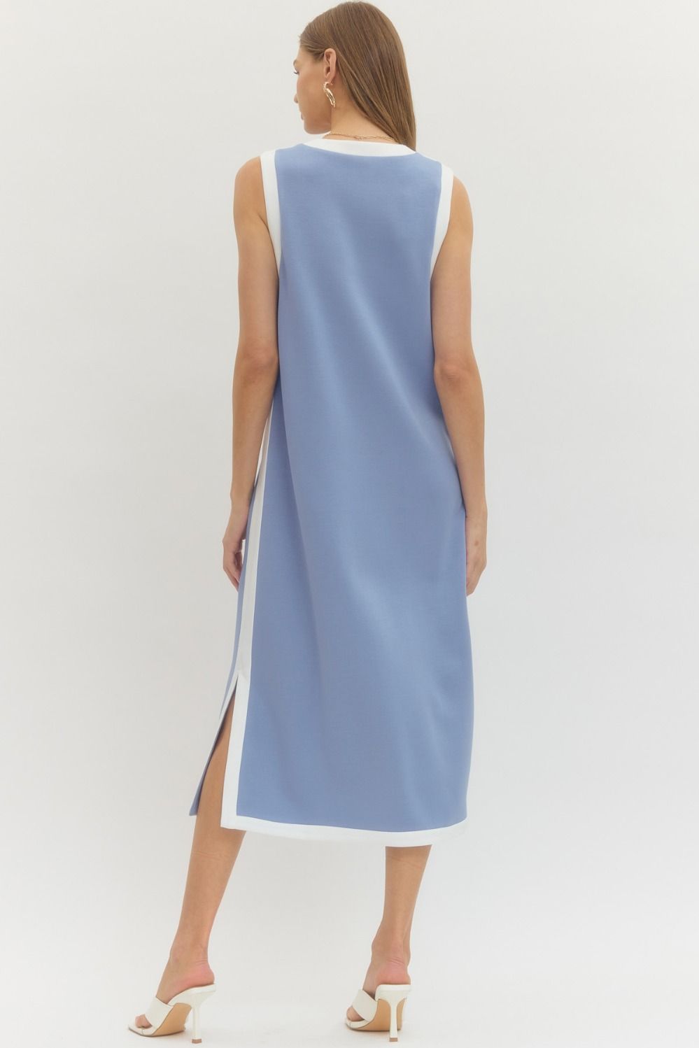 The Margo Midi Dress CURVY- Blue