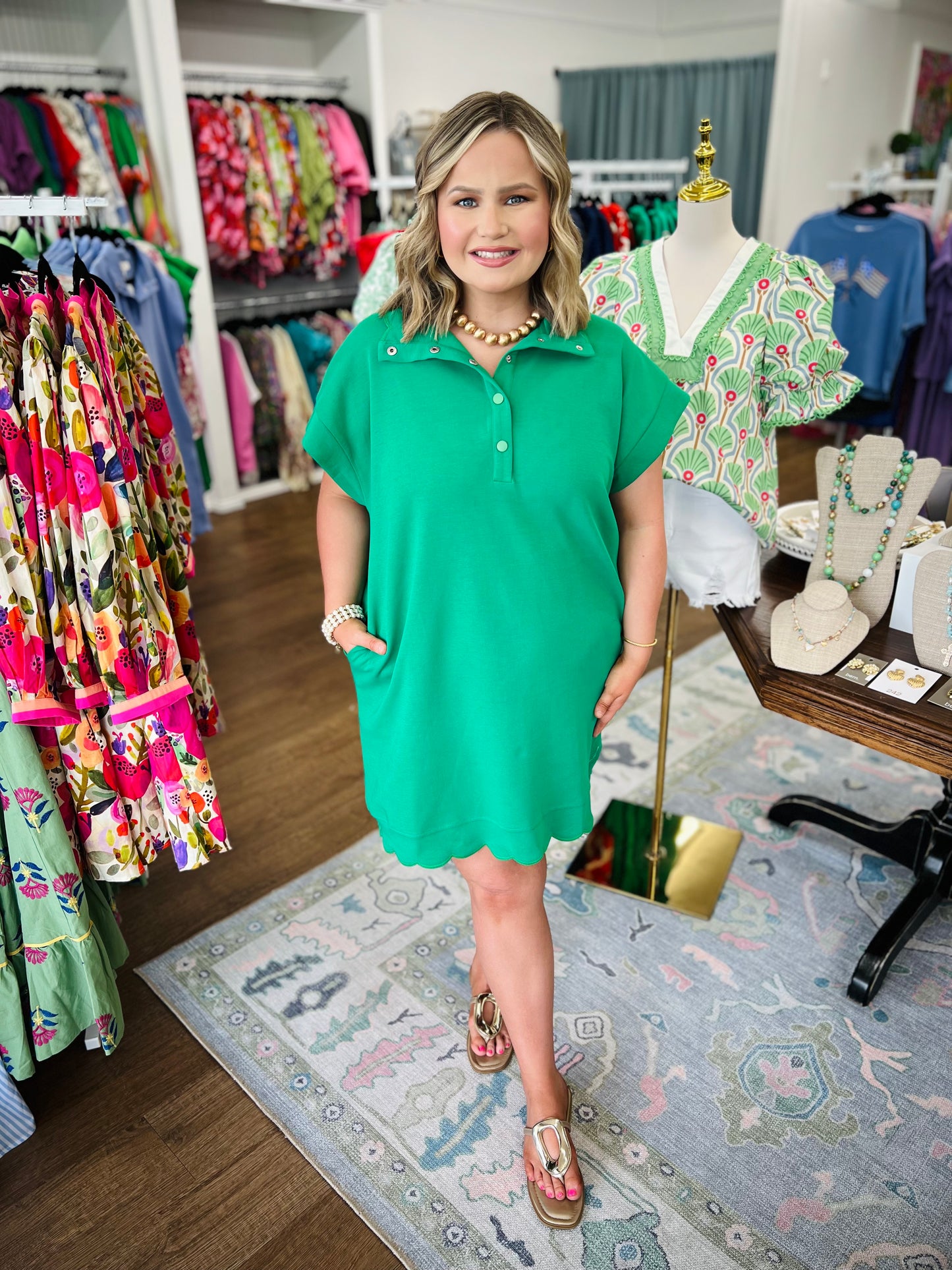 The Scalloped Dress in Green