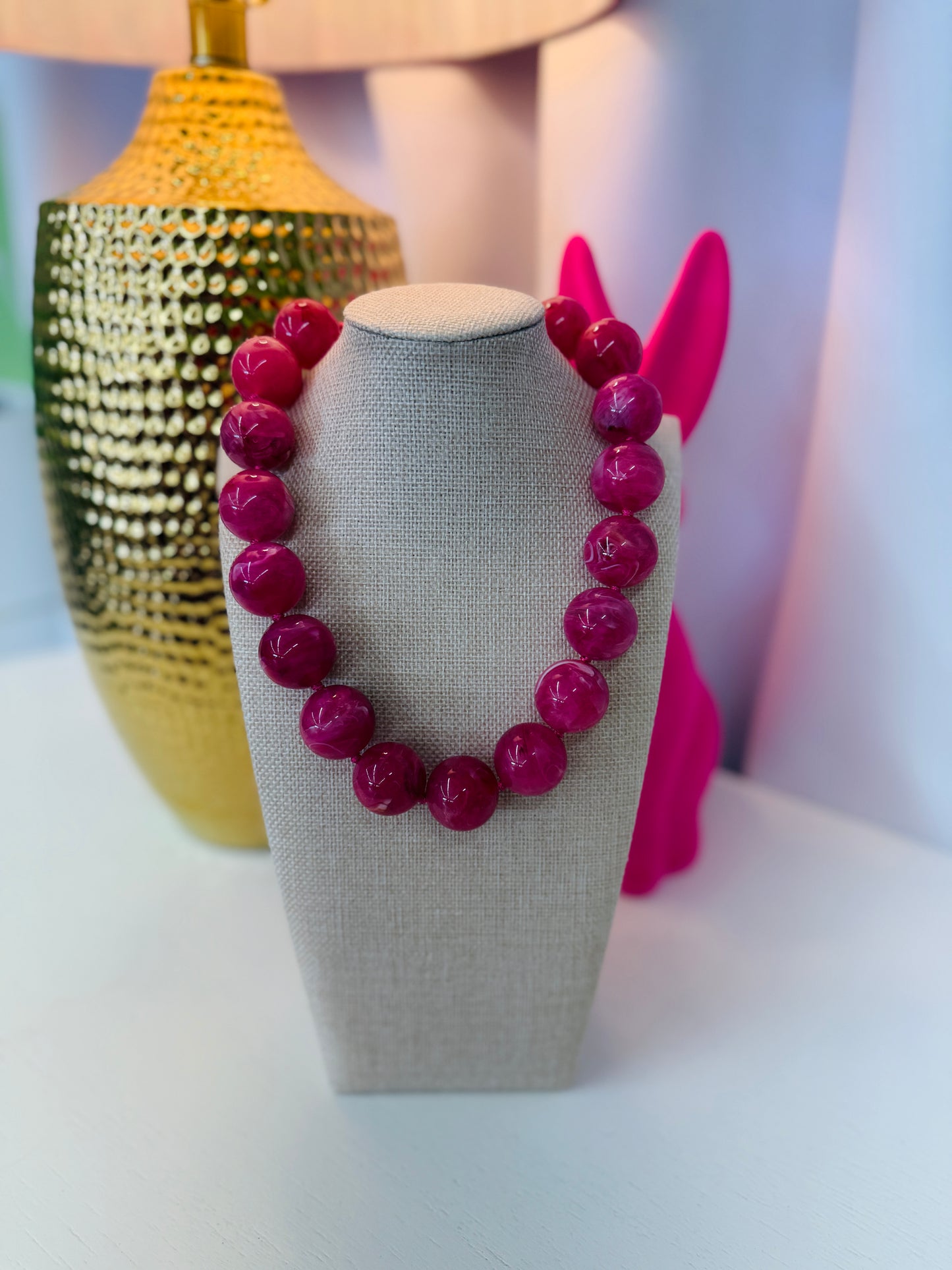 Bead Pops Necklace-Pink