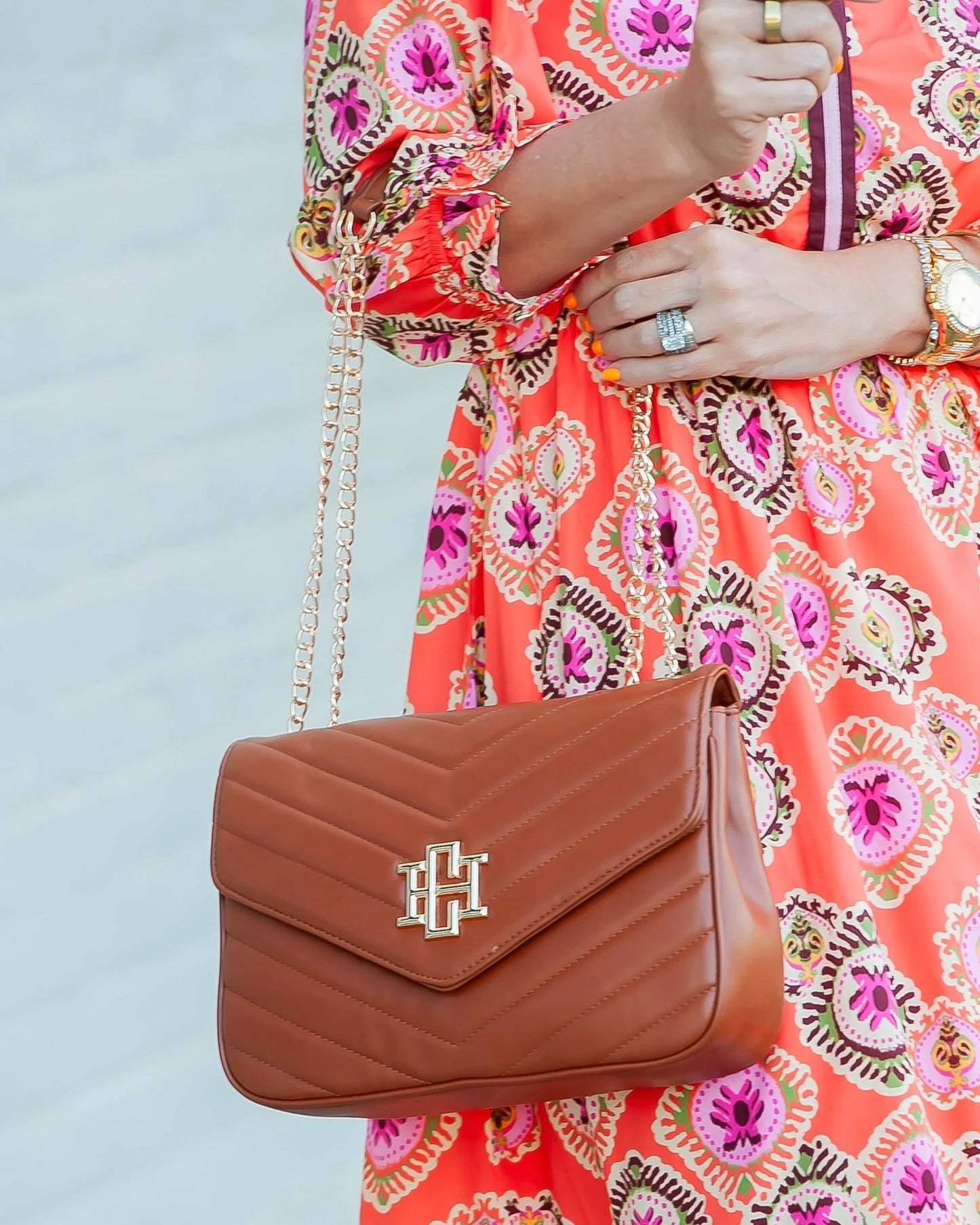 Mia Crossbody Bag-Saddle VQ