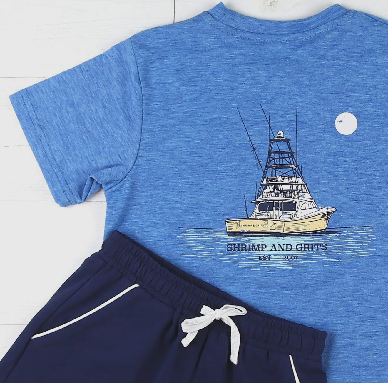 Navy Knit Shrimp Shorts