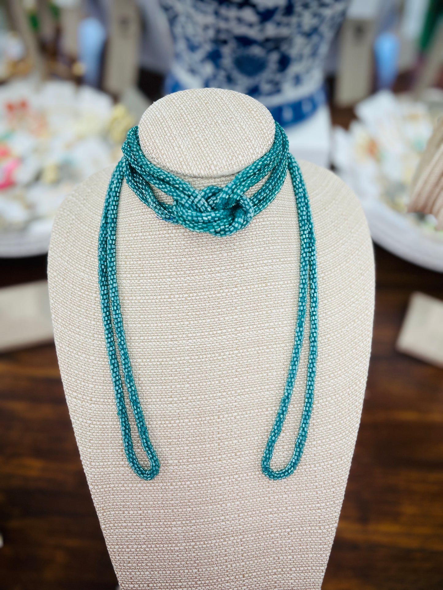 Infinity Loop Necklace-Teal