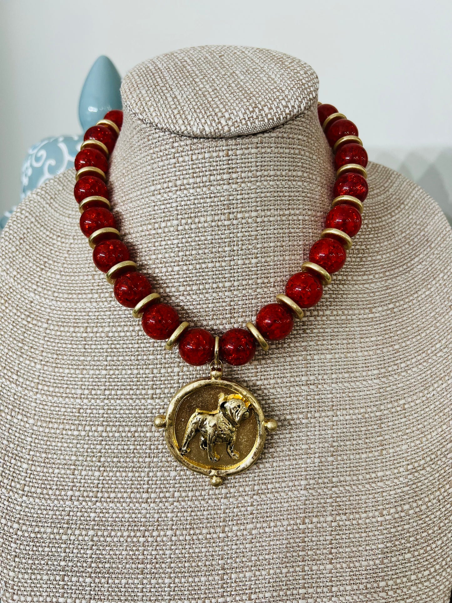 GA Bulldog Pendant Necklace