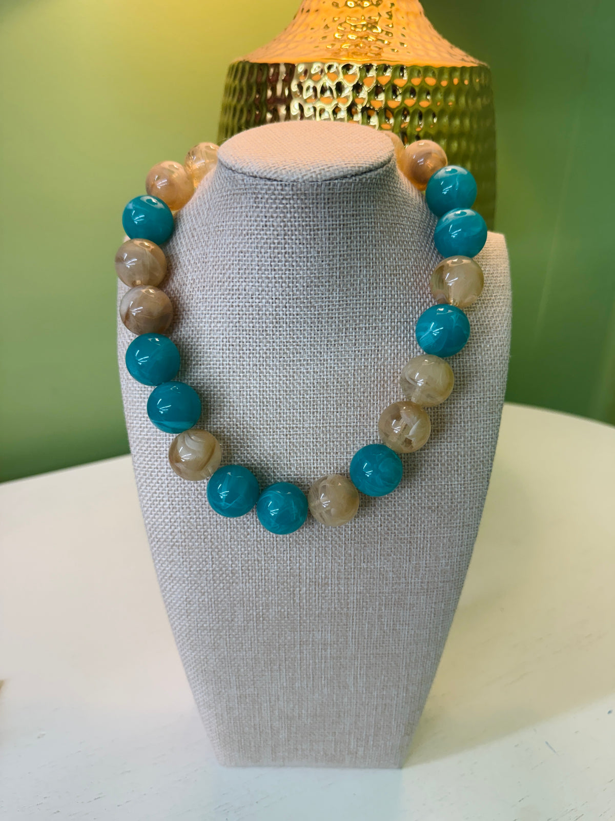 The Izzy Necklace-Turquoise/Cream