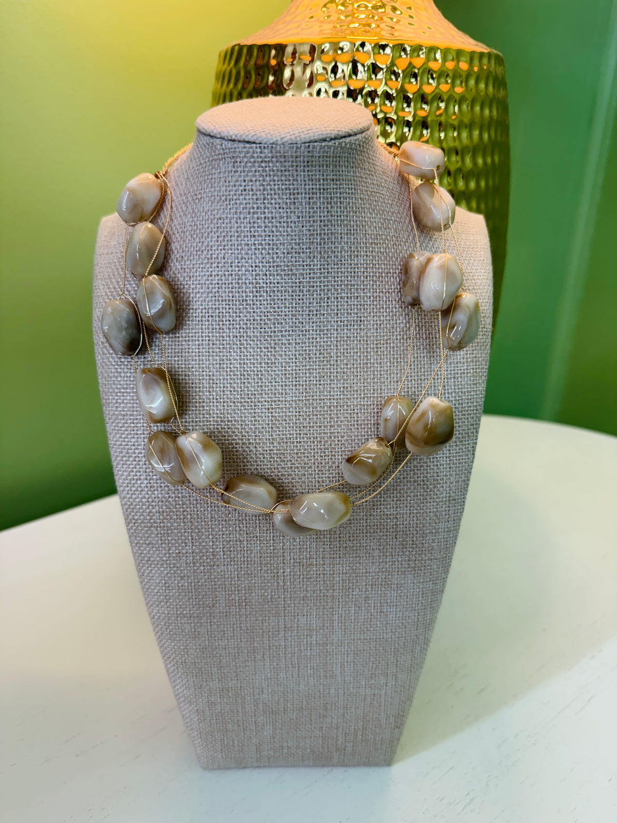 Whimsical Beaded Necklace-Marble