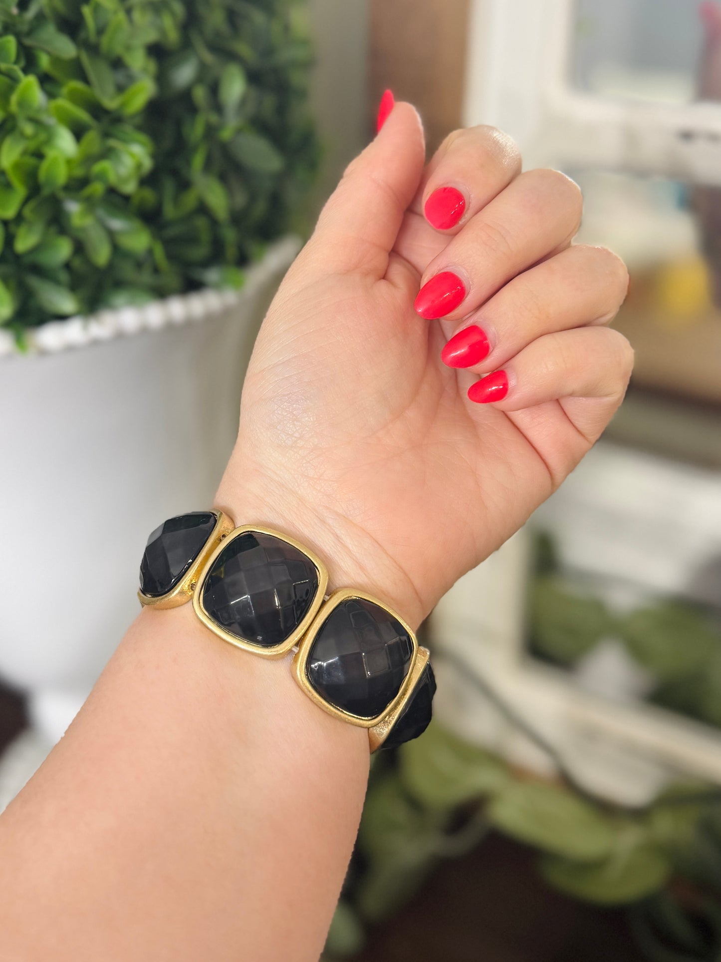 Be Jeweled Bracelet-Dark Brown