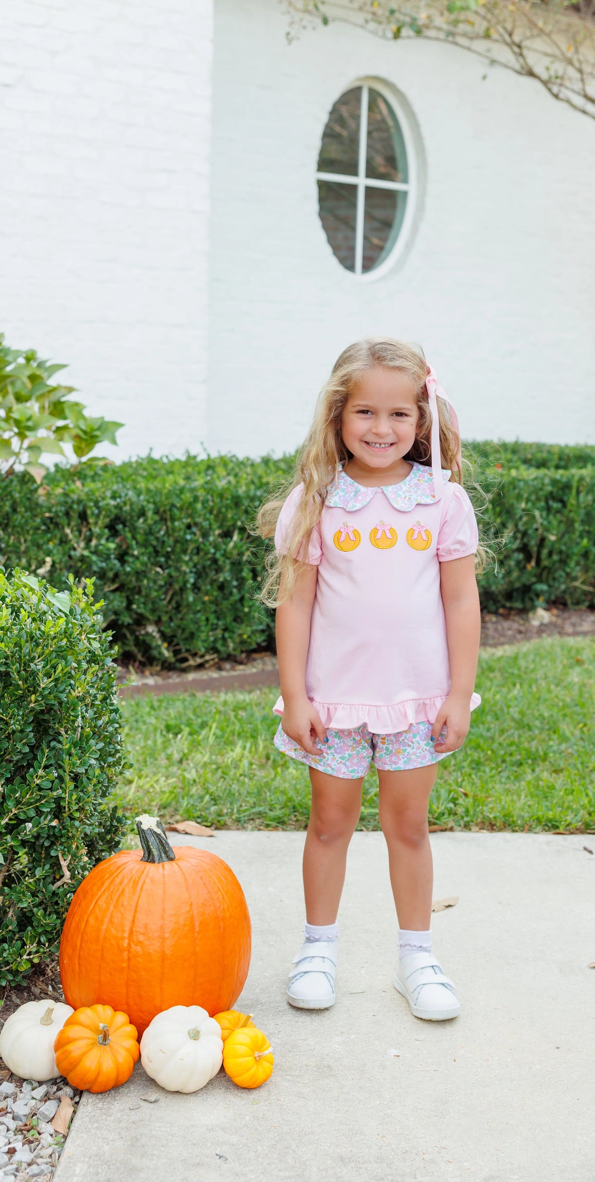 TSK Pumpkin Floral Short Set