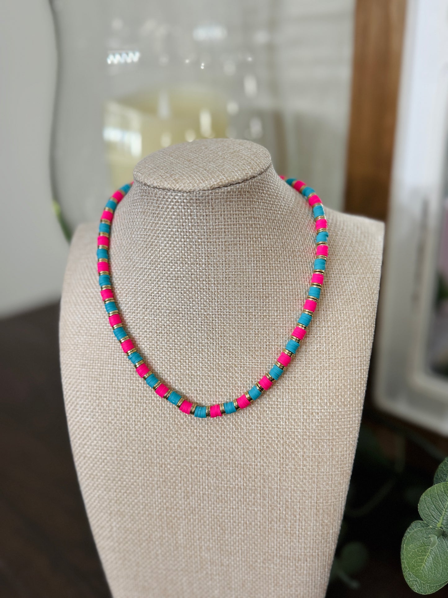 Go Girl Necklace-Pink/Blue