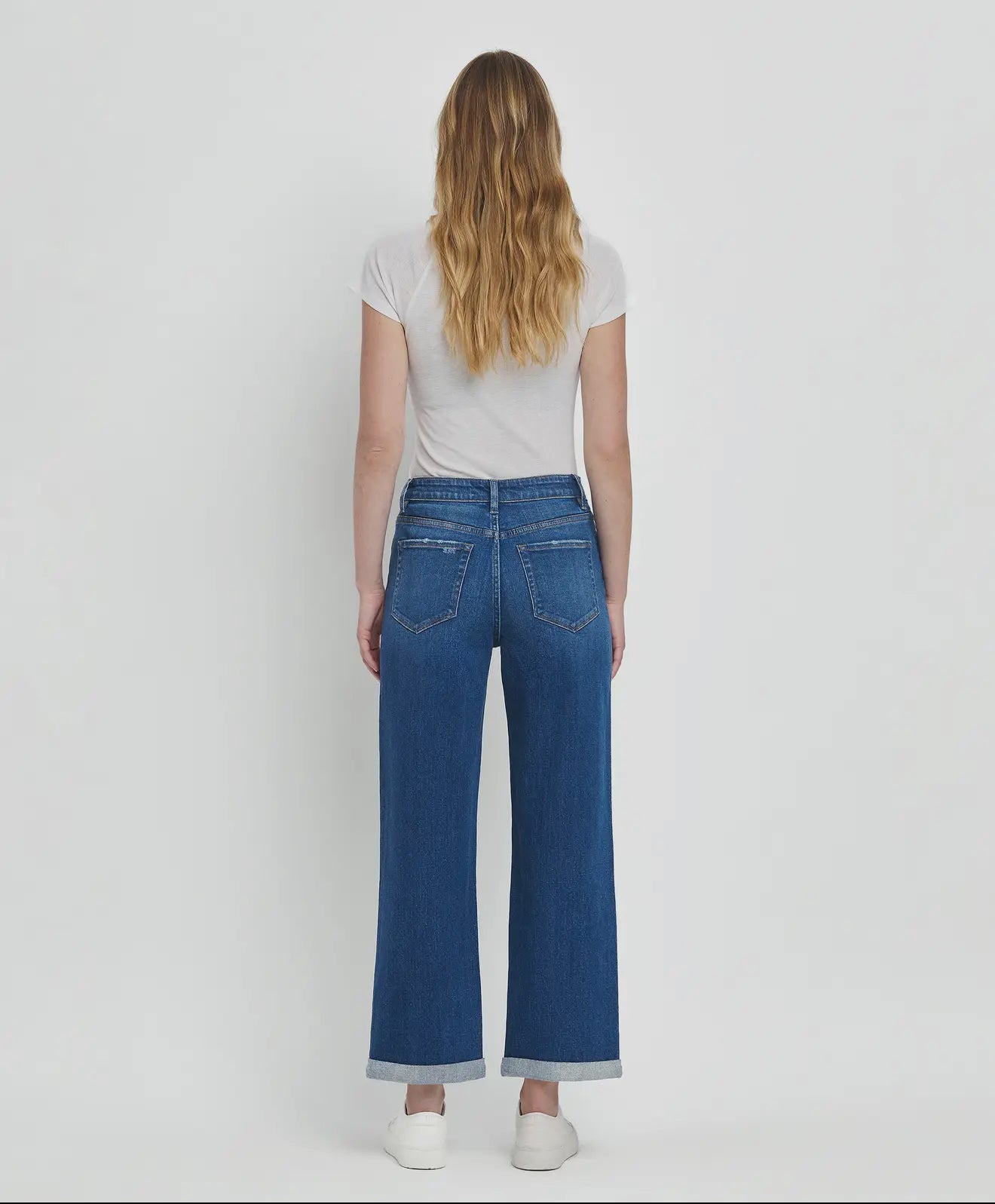 Vervet High Rise Double Cuffed Baggy Straight Jean