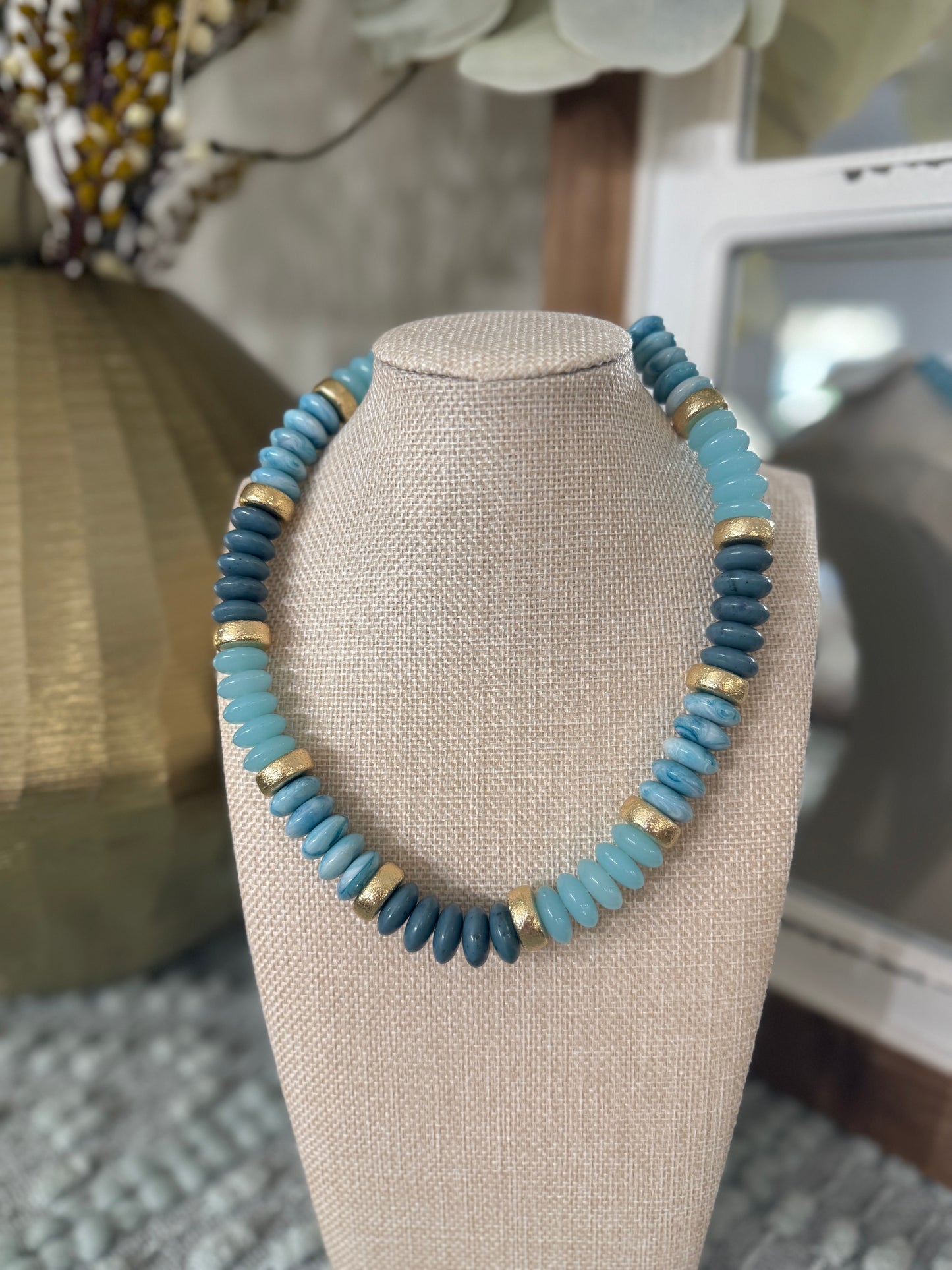 Blue Disc Necklace
