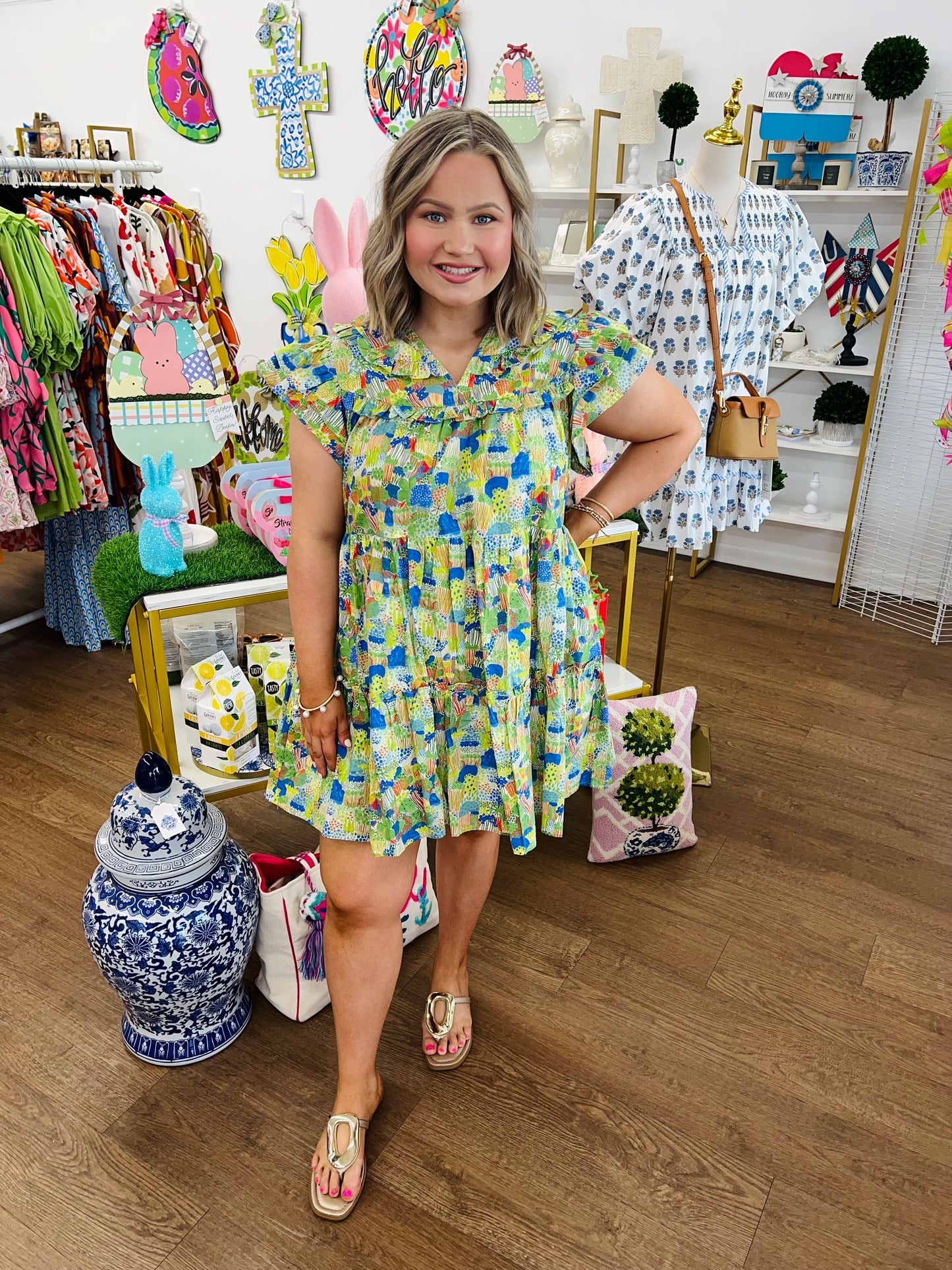 Green Multi Dress