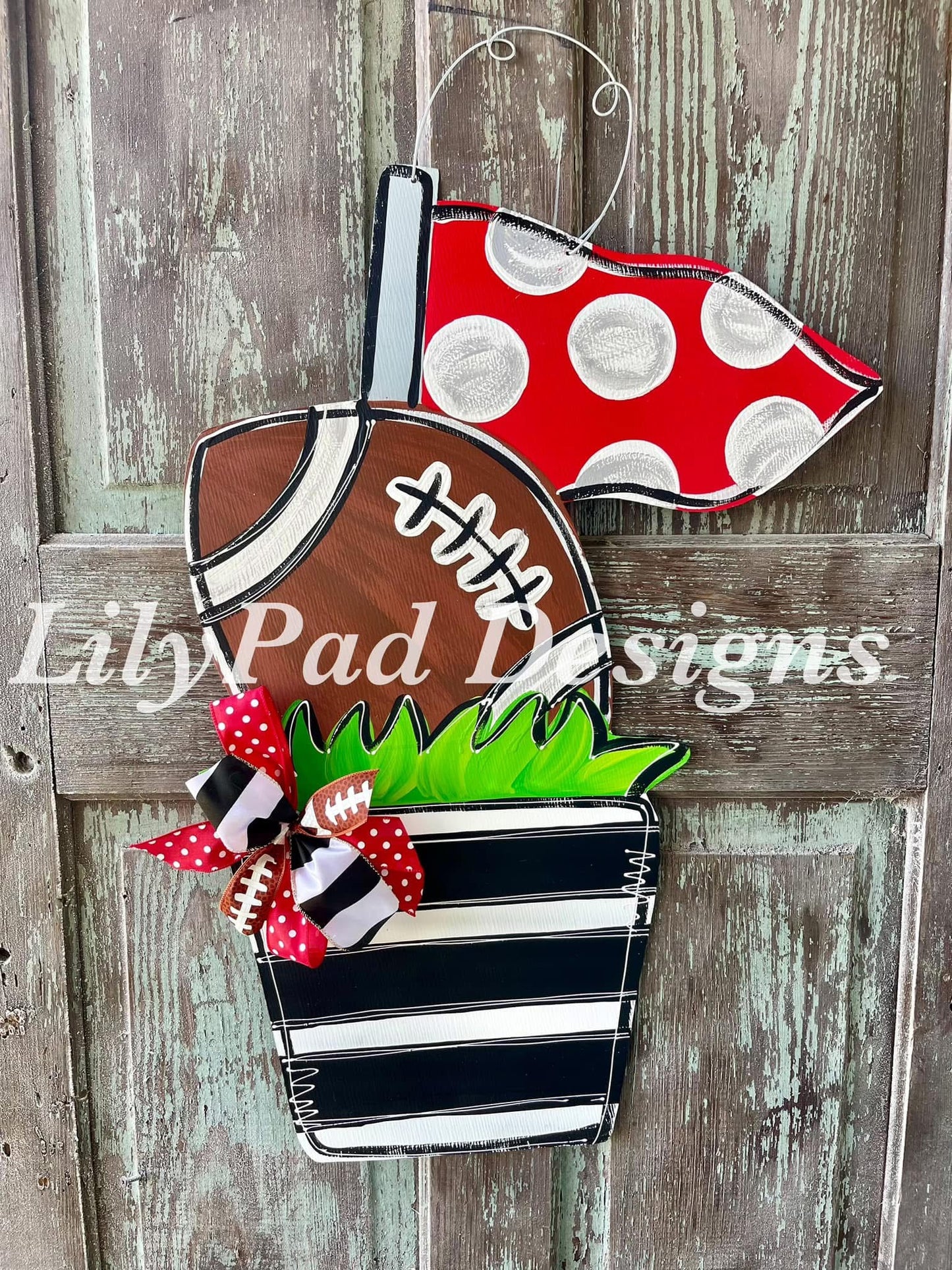Football Planter Door Hanger
