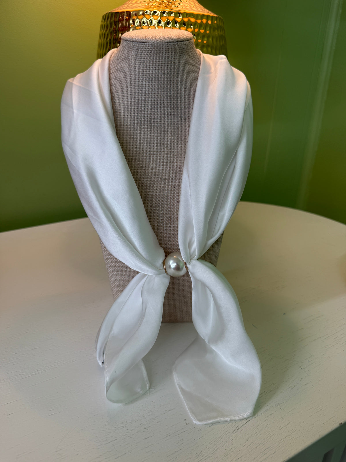 The Trin Scarf Necklace-White