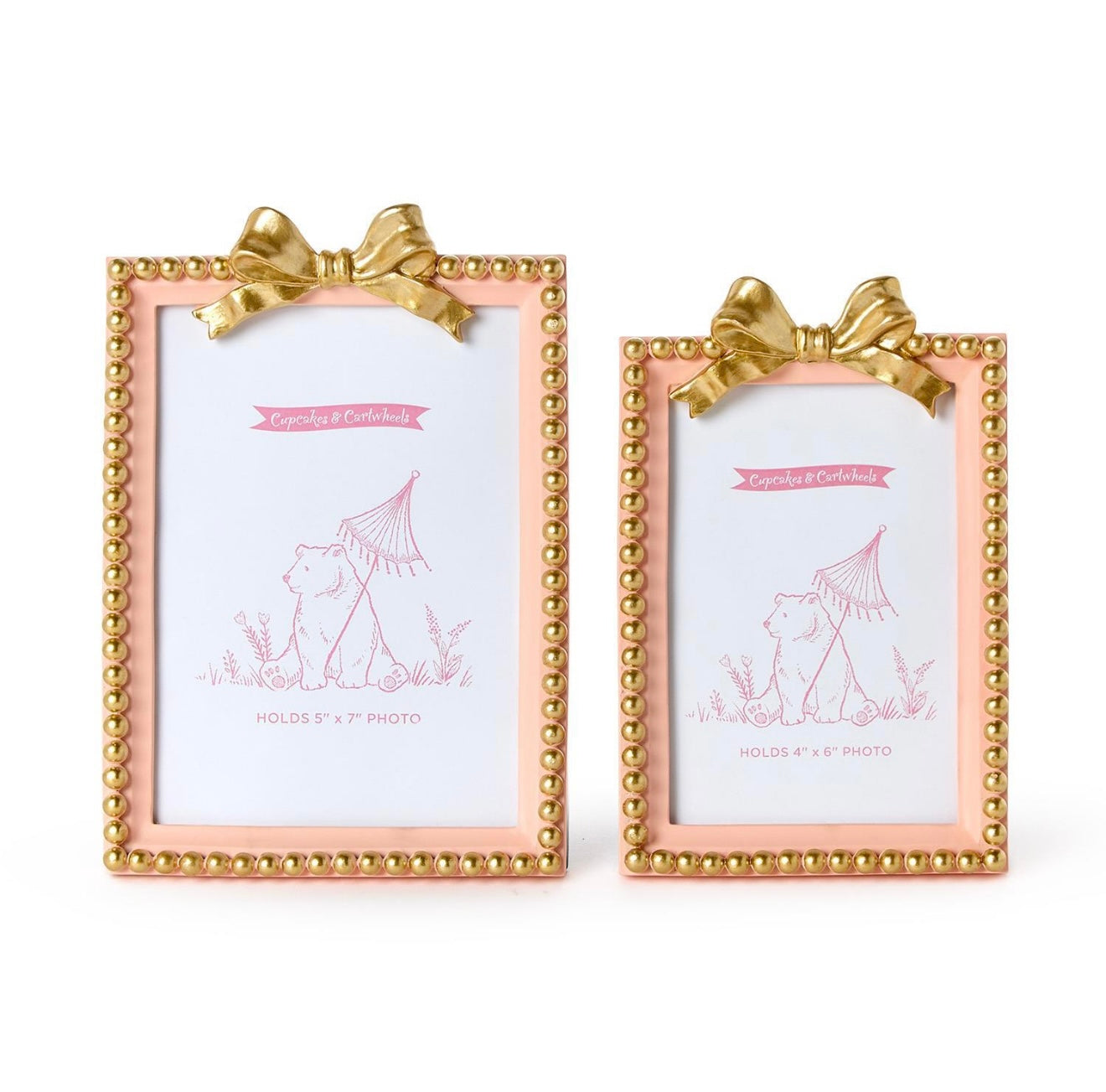 Large Pink Gold Bow Frame(5”x7”)