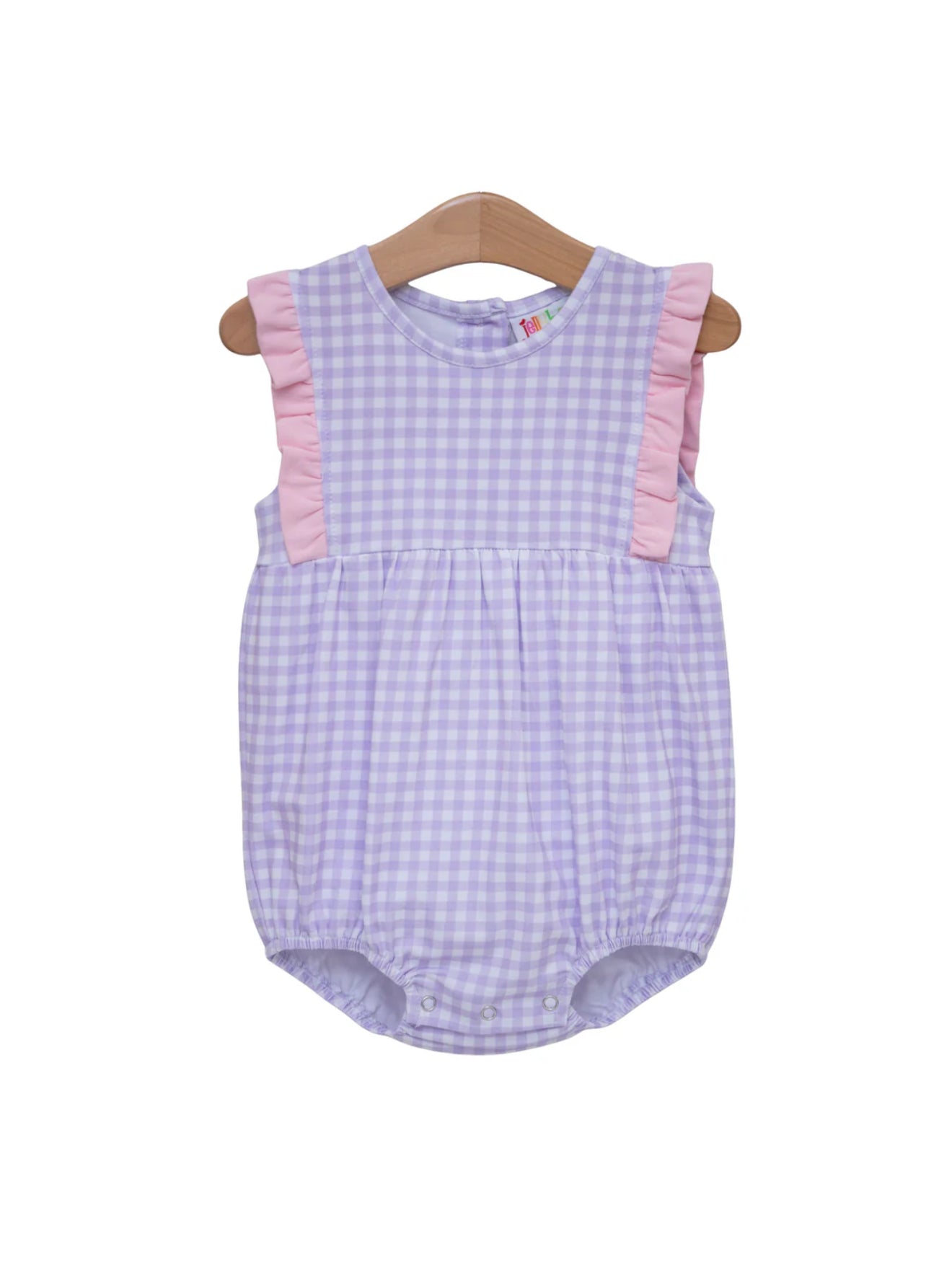 Evie Bubble-Lavender Gingham w/ Light Pink