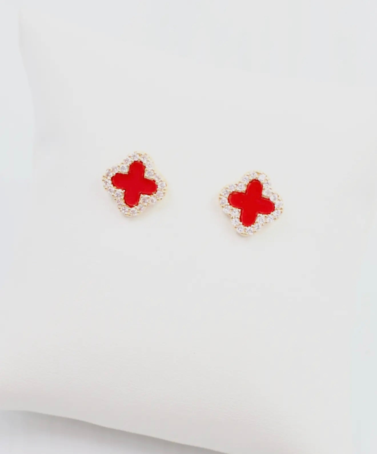 Red Clover Stud Earrings